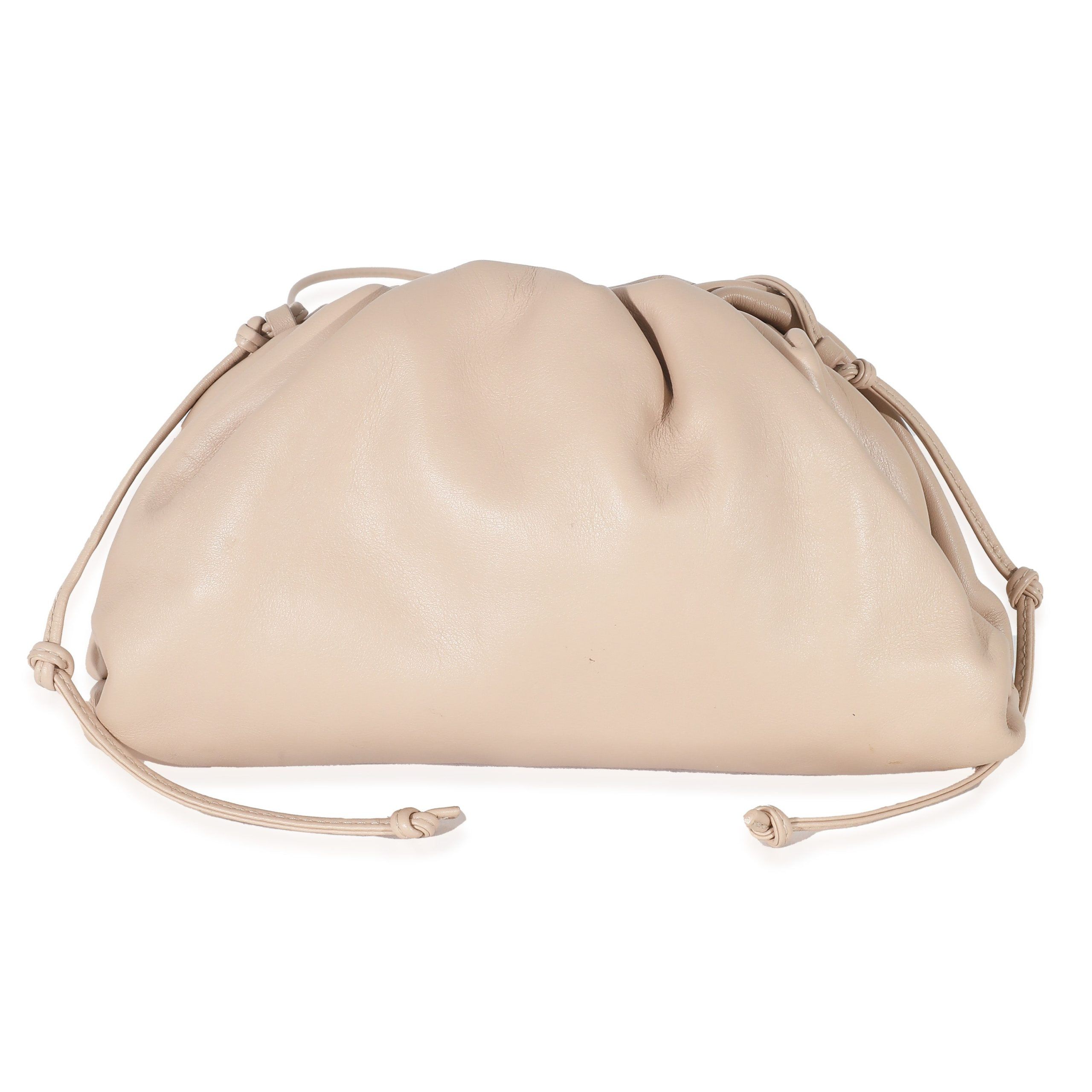 image of Bottega Veneta Almond Calfskin Mini Pouch in Pink, Women's