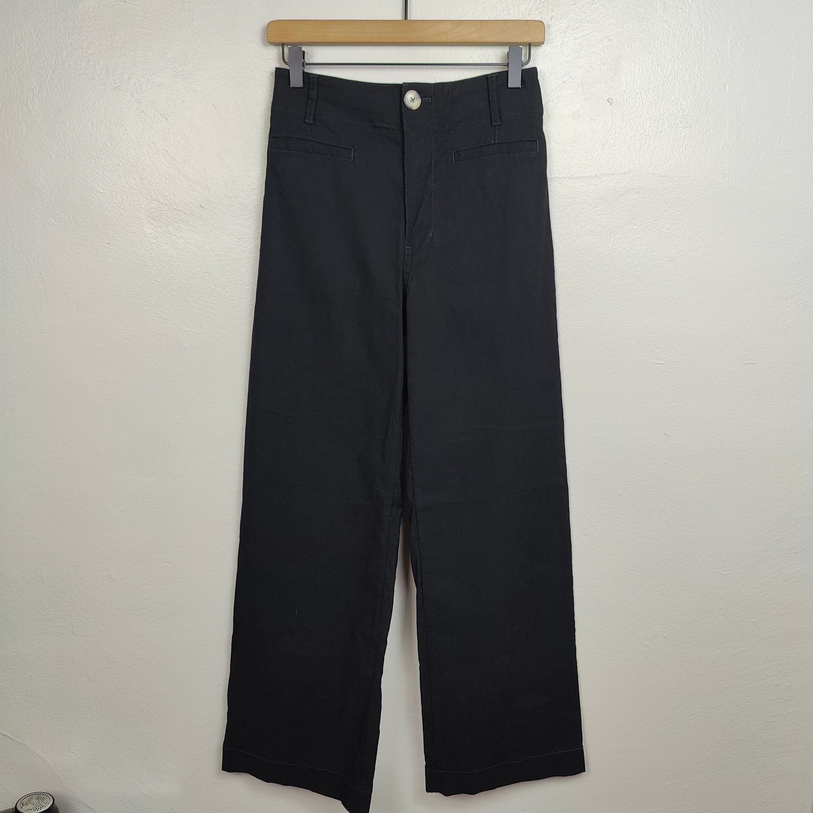 Anthropologie Anthropologie Maeve The Colette Pants 26 Black Wide Leg Size 26" / US 2 / IT 38 - 1 Thumbnail