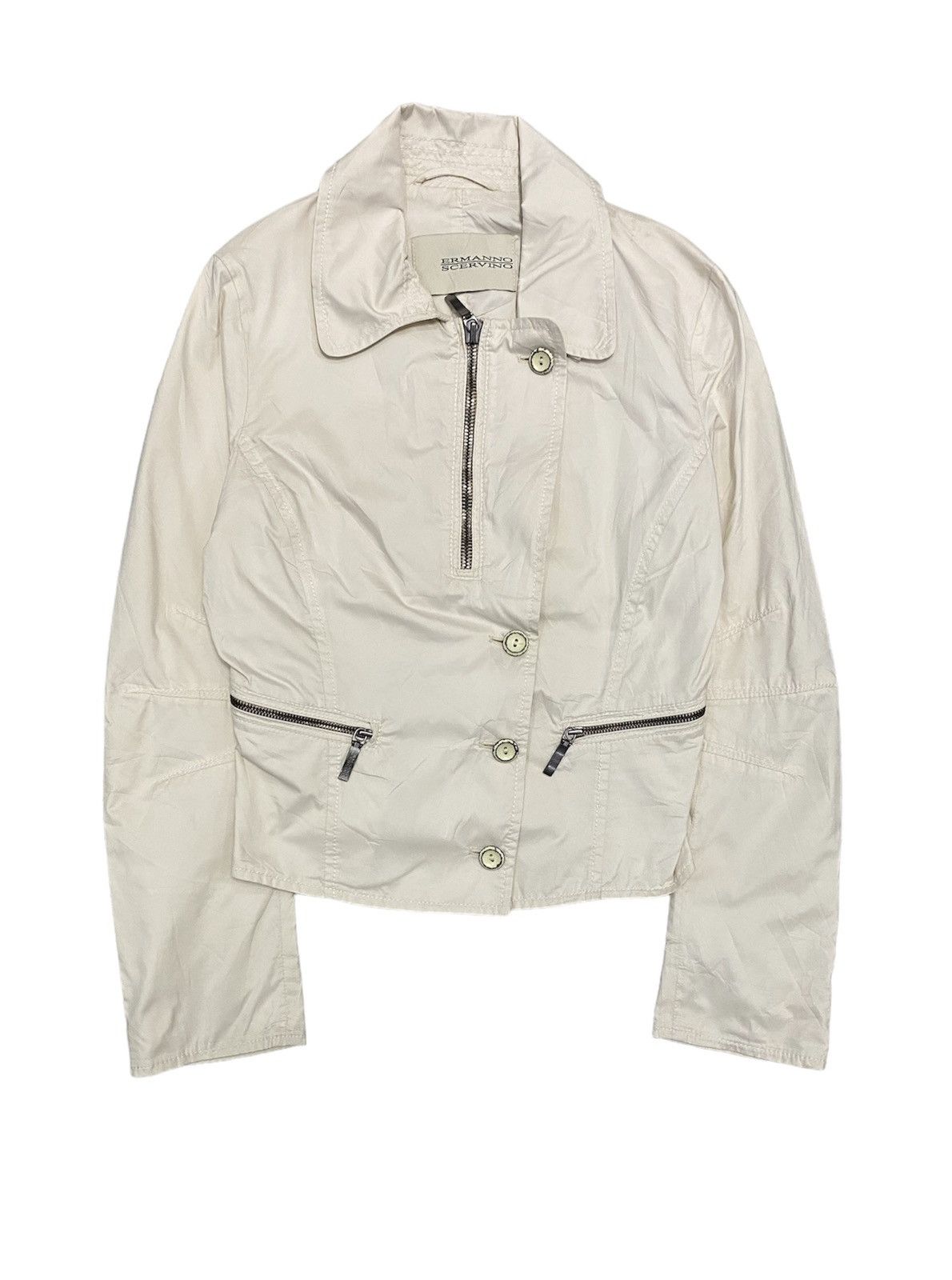 Ermanno Scervino × Ruffo Research 1990s Ermanno Scervino Center Zipper rider jacket Size S / US 4 / IT 40 - 1 Thumbnail