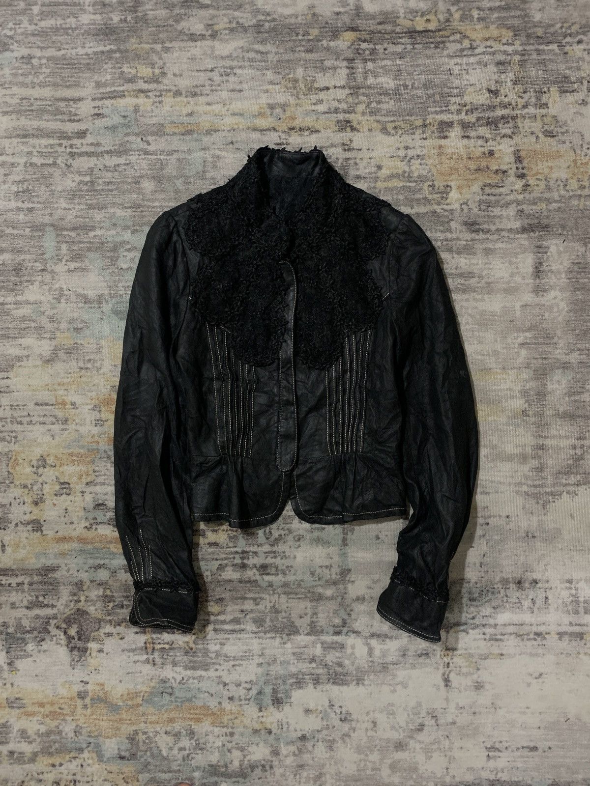 If Six Was Nine Vaste Cuir Nappa Famme Womens Black Leather Grunge Jacket Size S / US 4 / IT 40 - 1 Thumbnail