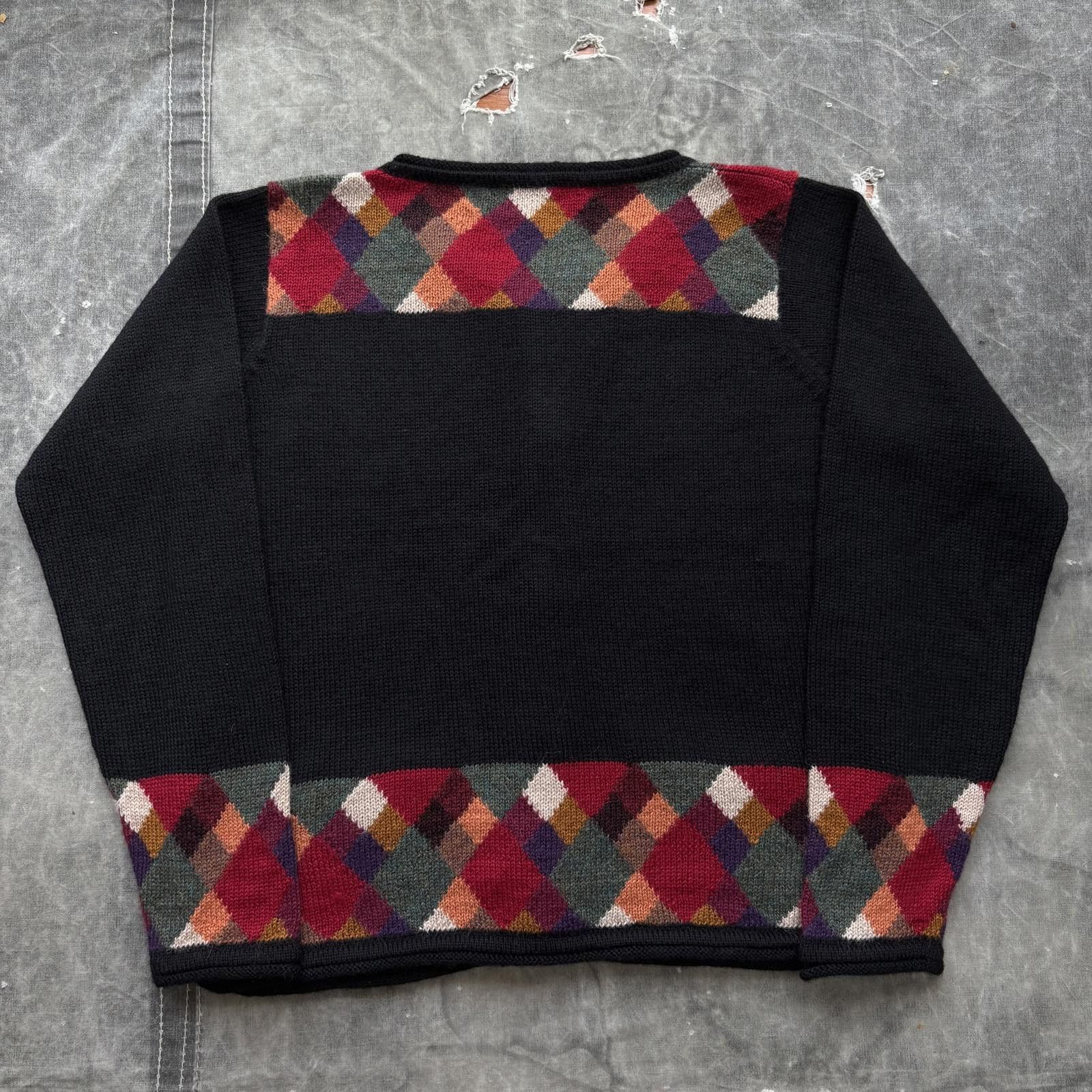 Vintage Vintage 90s Y2K Hand Knit Alpaca Argyle Sweater Cardigan Size M / US 6-8 / IT 42-44 - 6 Thumbnail