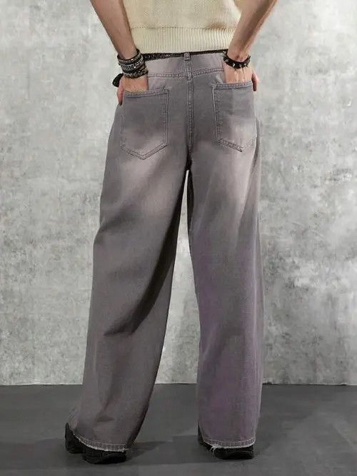 Japanese Brand × Vintage Washed Loose Fit 90s Jeans Y2k Size US 35 - 4 Thumbnail