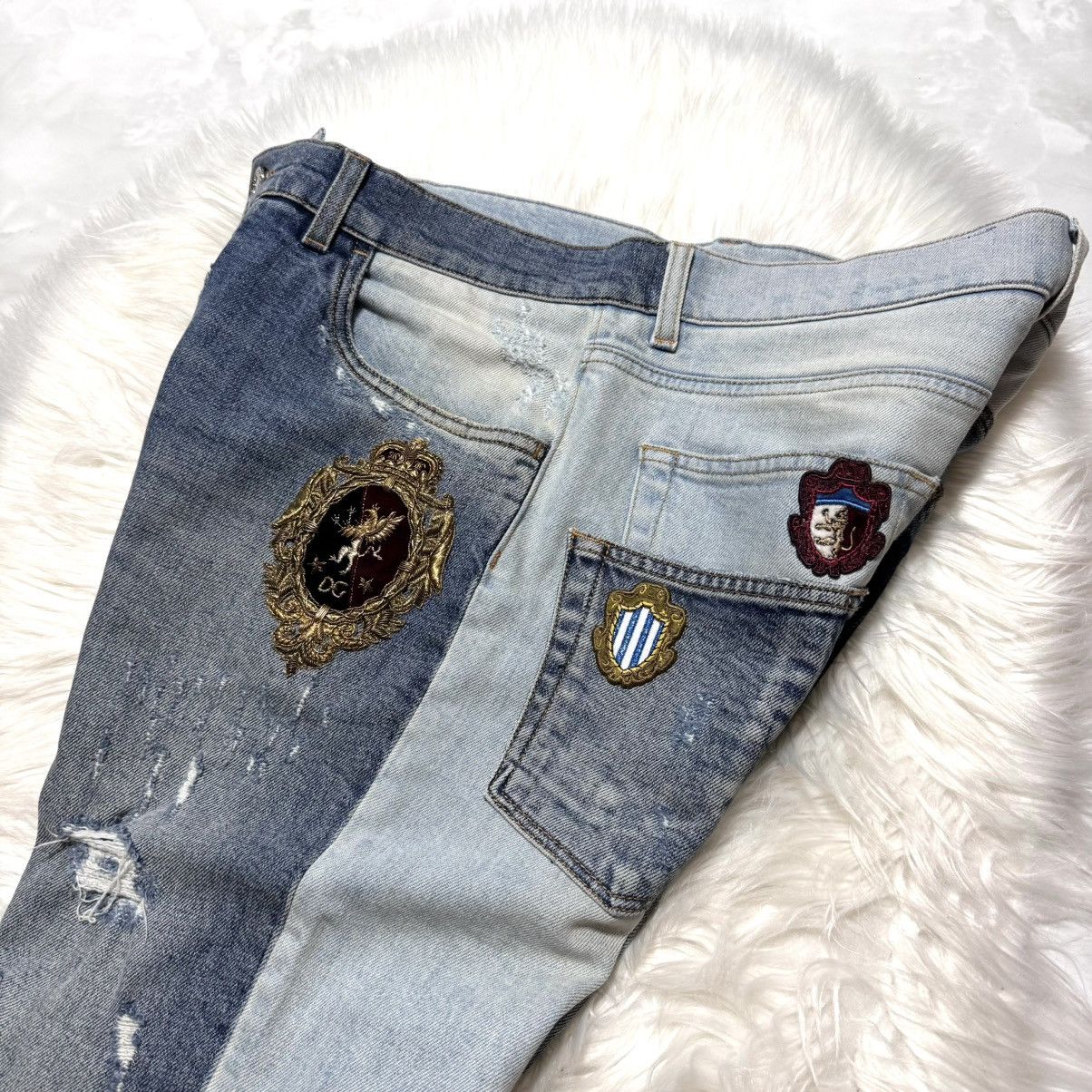 Dolce & Gabbana Dolce & Gabbana antique mirror patchwork denim pants jeans Size US 42 / EU 58 - 12 Thumbnail