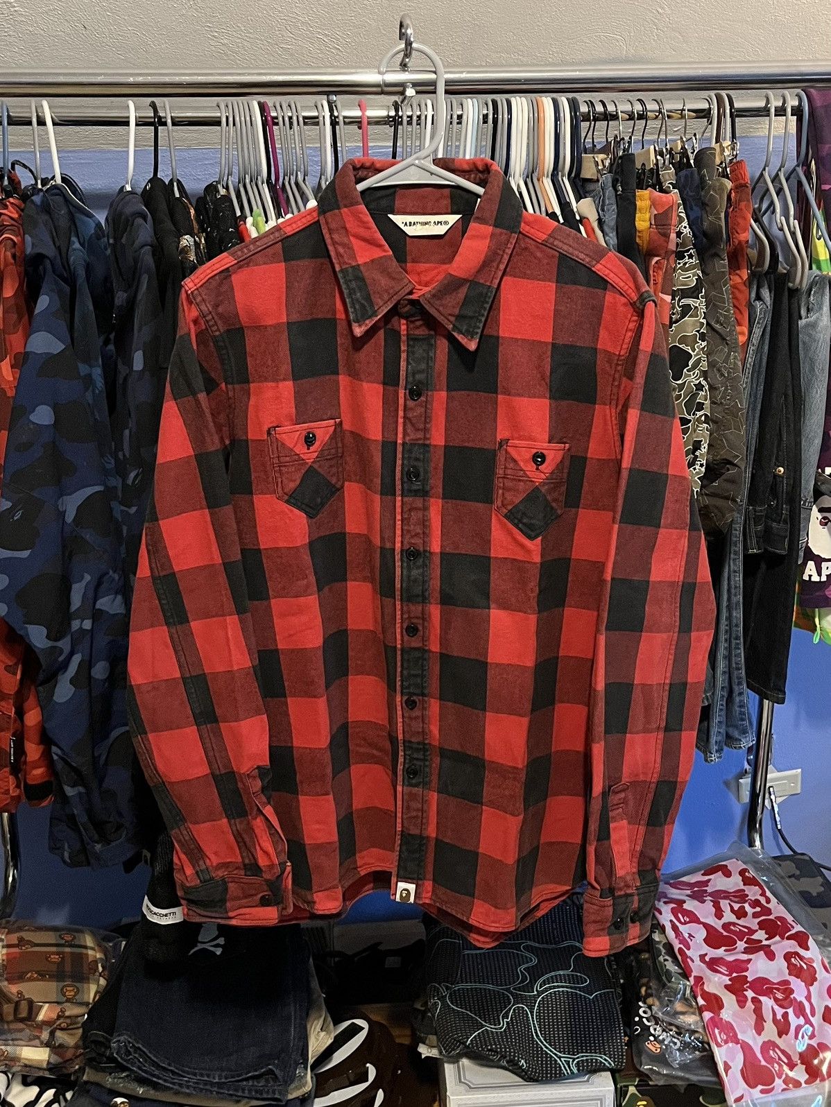 Bape Plaid Button Up Shirt Size US L / EU 52-54 / 3 - 1 Thumbnail