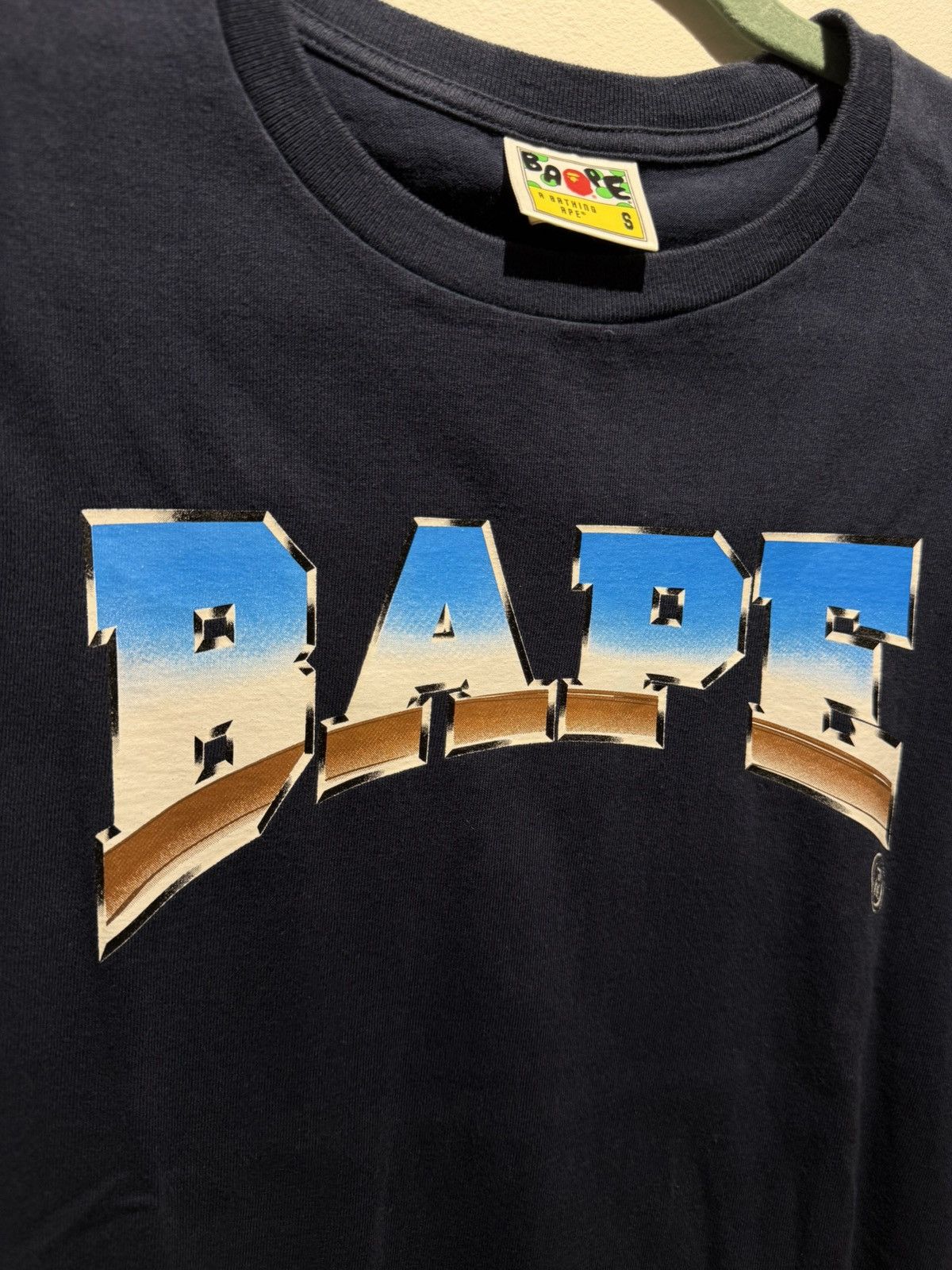 Bape Bape spell out chrome logo navy tee size S Size US S / EU 44-46 / 1 - 3 Thumbnail