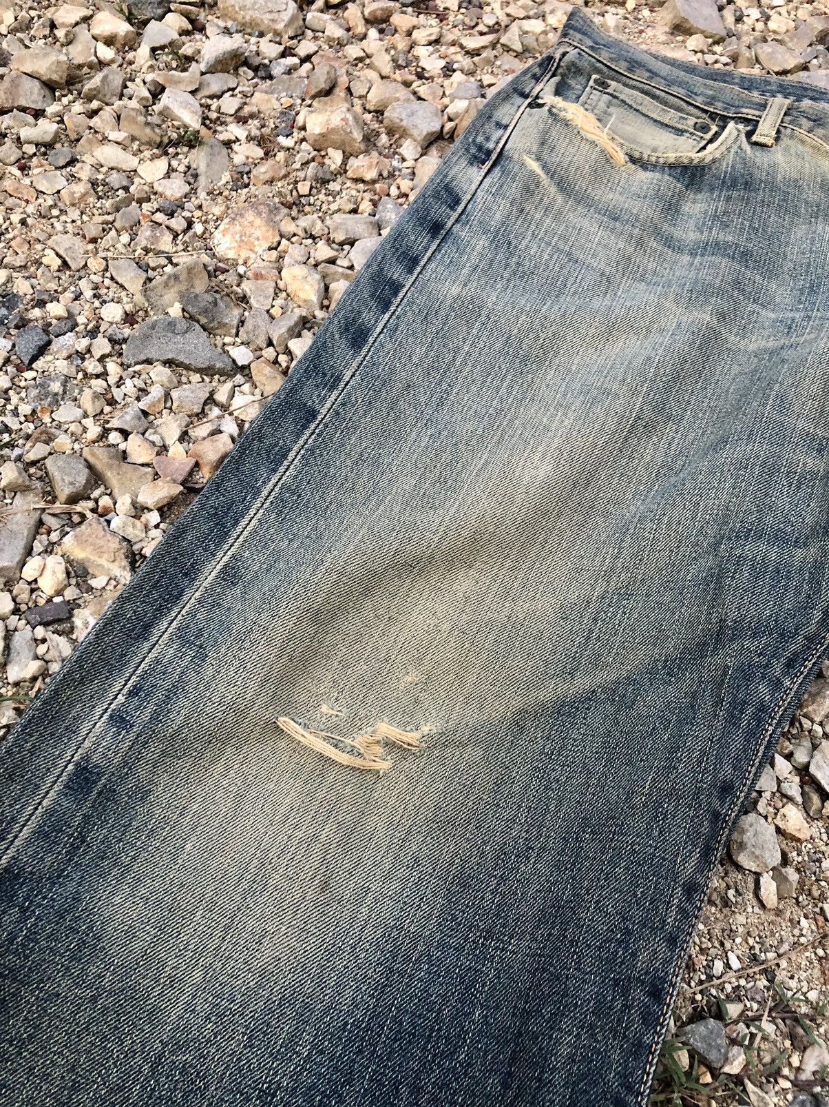 Edwin WIDE LEG RUSTY DISTRESSED SELVEDGE DENIM Size US 32 / EU 48 - 5 Thumbnail