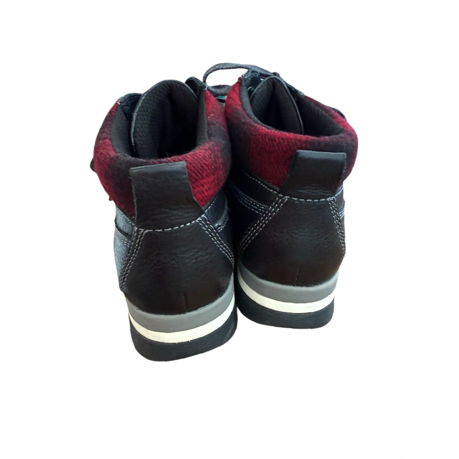 Vintage Bionica Boots Ankle Womens Size 8 M Black Leather Wool Check Cuff EUC Size US 8 / IT 38 - 3 Thumbnail