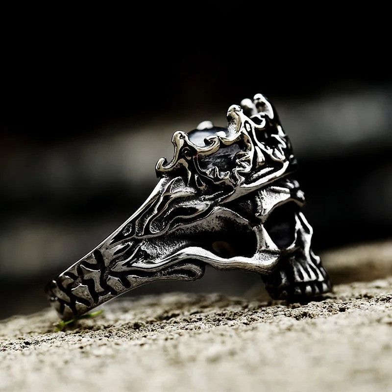 Japanese Brand × Jewelry × Vintage Retro Crown Skull Ring Size ONE SIZE - 4 Thumbnail
