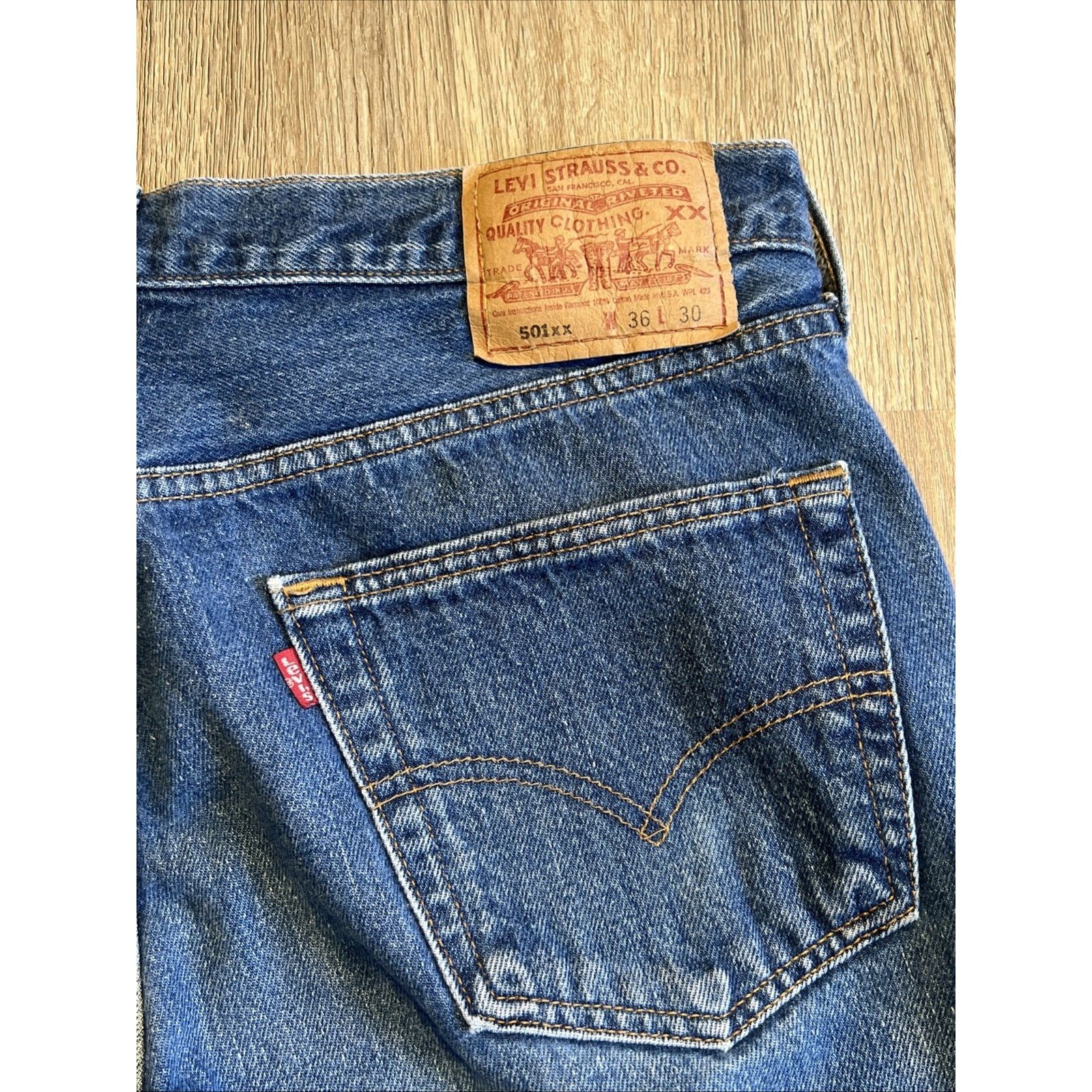 Levi's Vintage Levis 501 Jeans 34x26 90s Blue USA Made Denim Hige Size US 34 / EU 50 - 4 Thumbnail