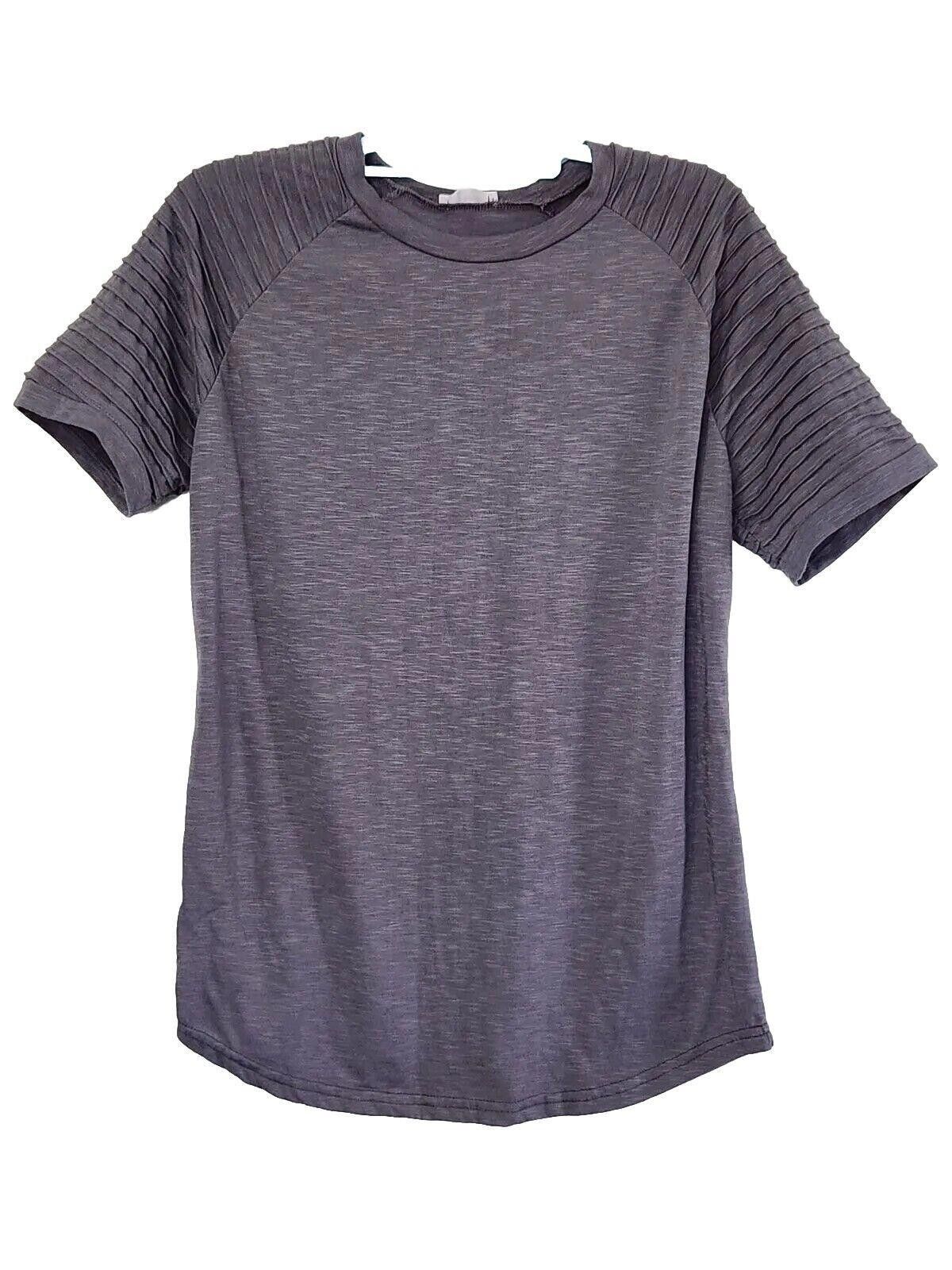 Designer Mens Coofandy Shirt Grey Short Sleeve Textured Scoop Hem Med Size US M / EU 48-50 / 2 - 1 Thumbnail
