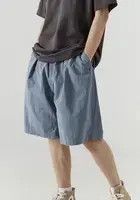 Japanese Brand 21SS Indigo Union Japan Smoky Blue Oversized Shorts Size US 30 / EU 46 - 2 Thumbnail