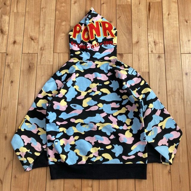 Bape BAPE Multi Camo 2nd Shark Full Zip Hoodie CANDY CAMO APE Size US M / EU 48-50 / 2 - 2 Thumbnail