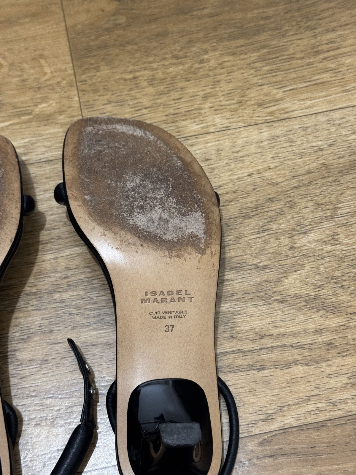 Isabel Marant VINTAGE ISABEL MARANT BLACK LEATHER HEELS Size US 6.5 / IT 36.5 - 5 Thumbnail