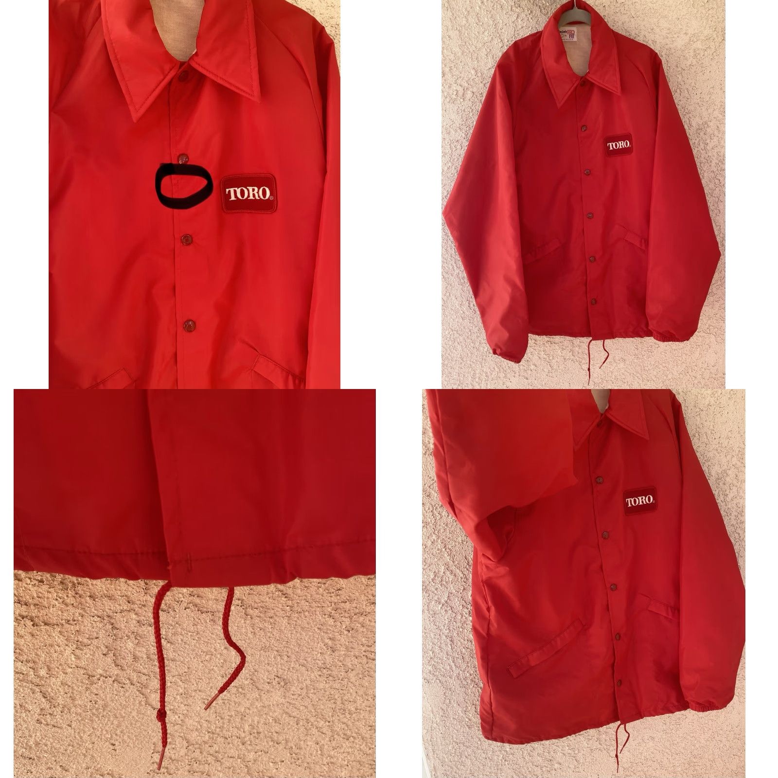 Vintage VINTAGE TORO King Louie Pro Fit Work Jacket USA Made Red 44 L Snap Front Union-Made Men Jacket Size US L / EU 52-54 / 3 - 8 Thumbnail