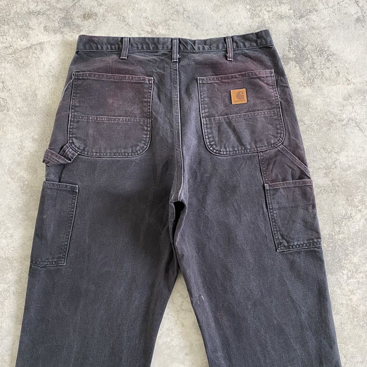 Carhartt Trashed VTG Carhartt Faded Dirty Carpenter Workwear Pants Size US 33 - 3 Thumbnail