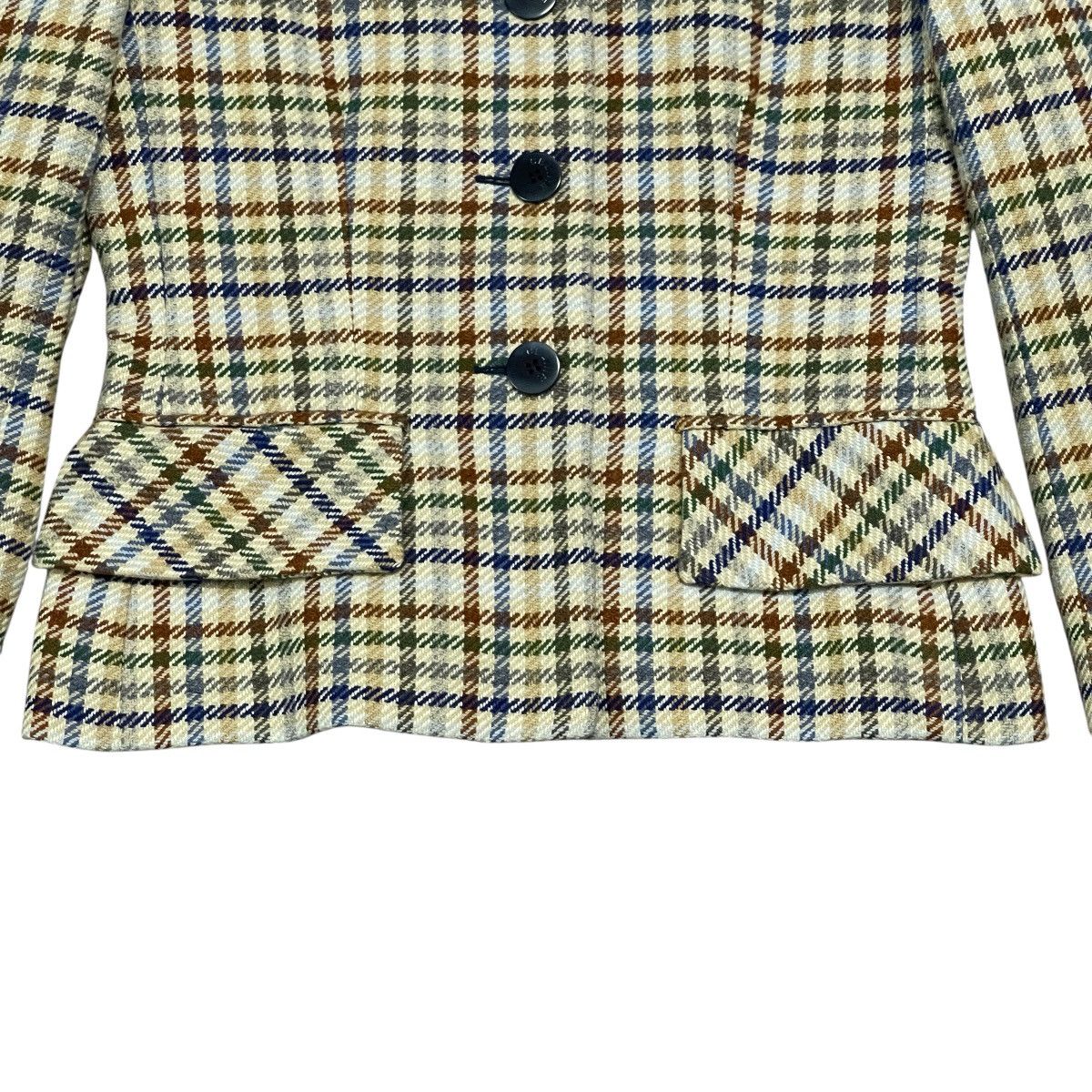 Celine ‼️RARE‼️ Vtg 70s Celine Paris Burgeois Chic Wool Plaid Blazer Size M / US 6-8 / IT 42-44 - 10 Thumbnail