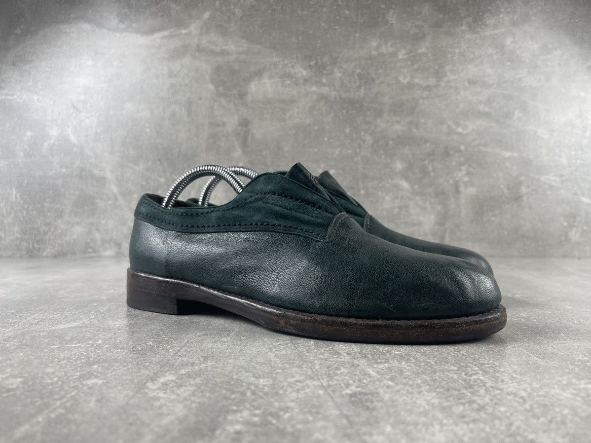 HENRY BEGUELIN Henry Beguelin Slip On Shoes Deep Forest Green Leather Size US 7.5 / IT 37.5 - 2 Thumbnail