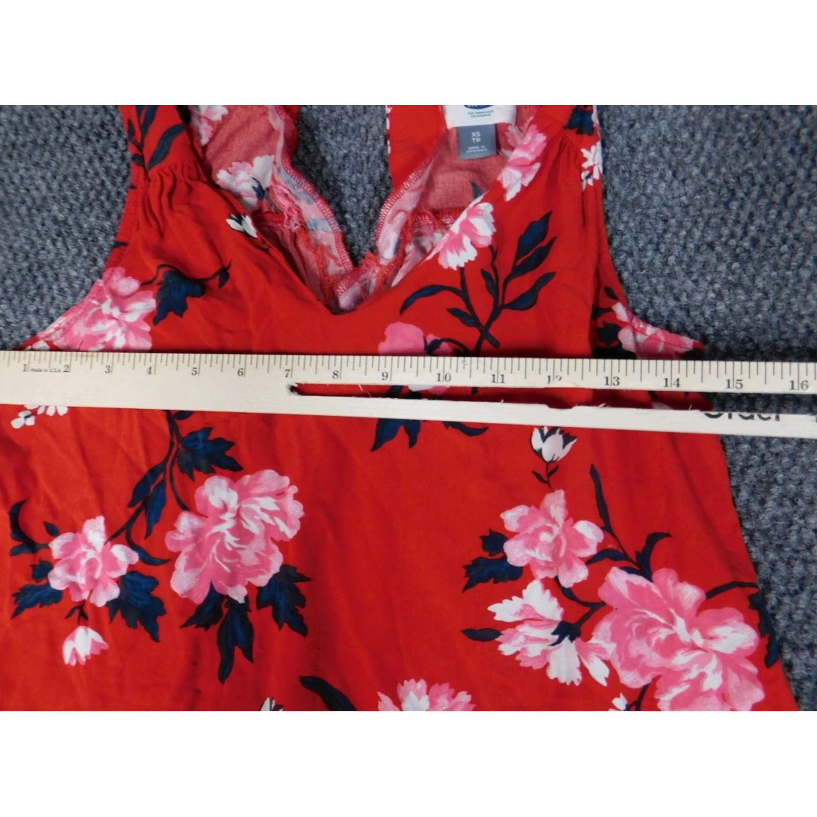Old Navy Old Navy Blouse XS Women Red Floral Sleeveless Crew Neck Dolman Sleeve Stretch Pullover Casual Vintage No Size XS / US 0-2 / IT 36-38 - 6 Thumbnail