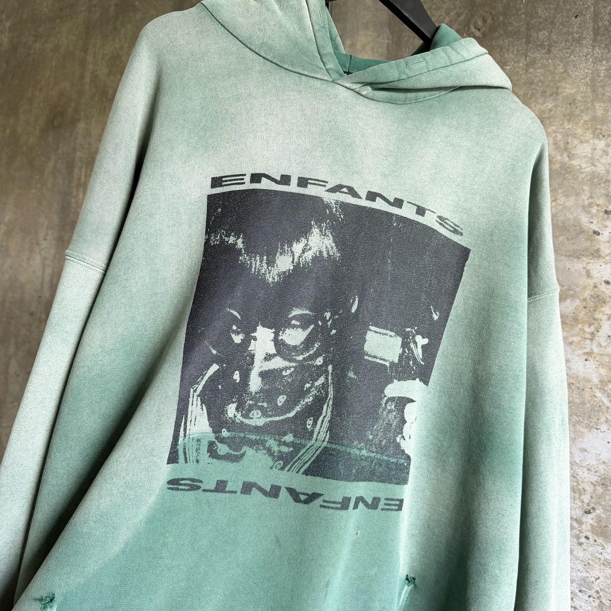 Enfants Riches Deprimes Enfants Riches Deprimes ERD Girl Gun Acid Wash Green Hoodie Size US L / EU 52-54 / 3 - 3 Thumbnail
