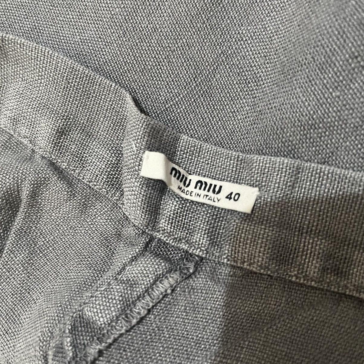 Miu Miu Miu Miu Midi Poplin Grey linen Skirt Size 27" / US 4 / IT 40 - 7 Thumbnail
