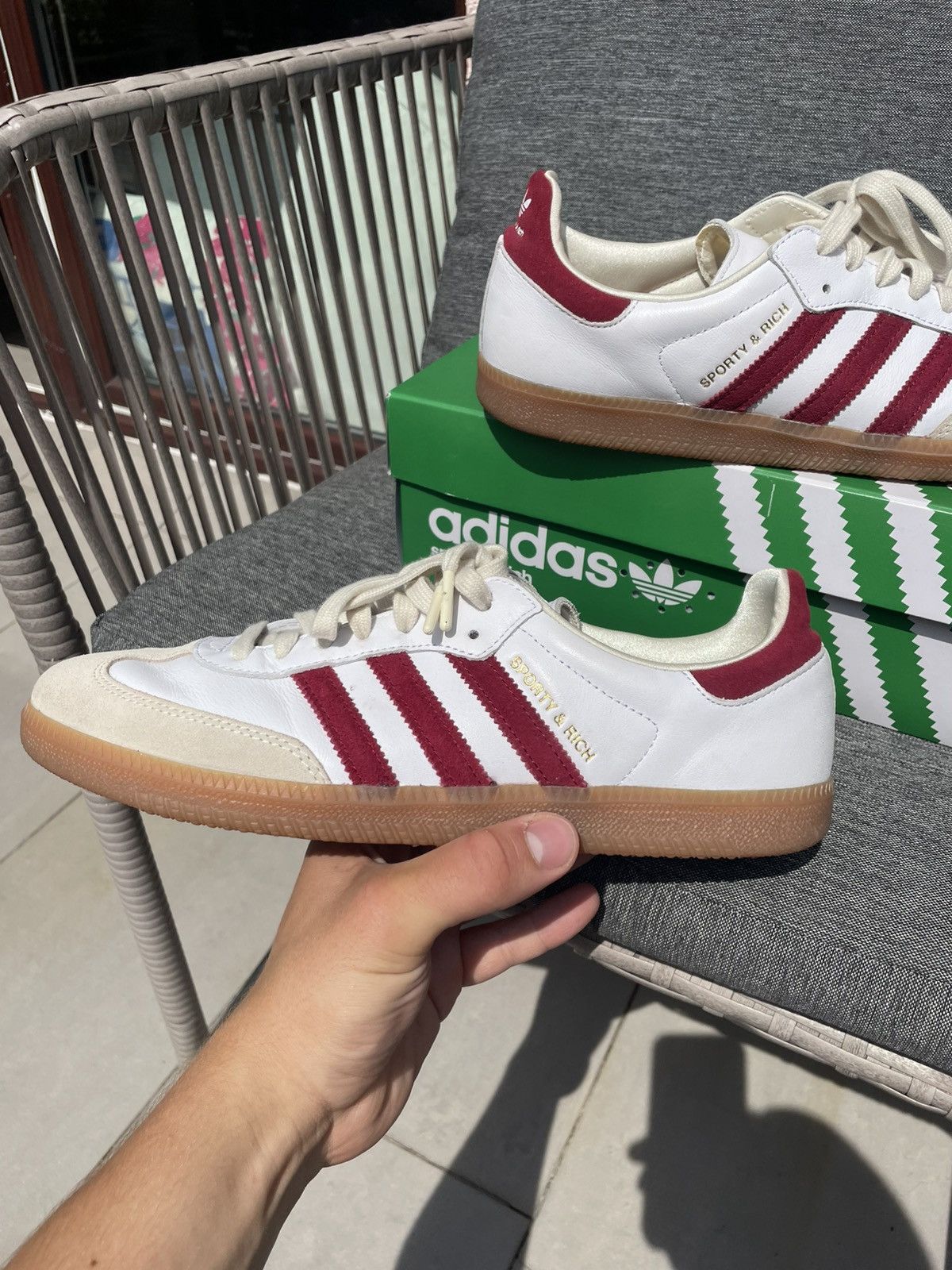 Adidas × Sporty & Rich Vintage Retro Old Money Adidas Samba Burgundy Size US 11 / EU 44 - 13 Thumbnail