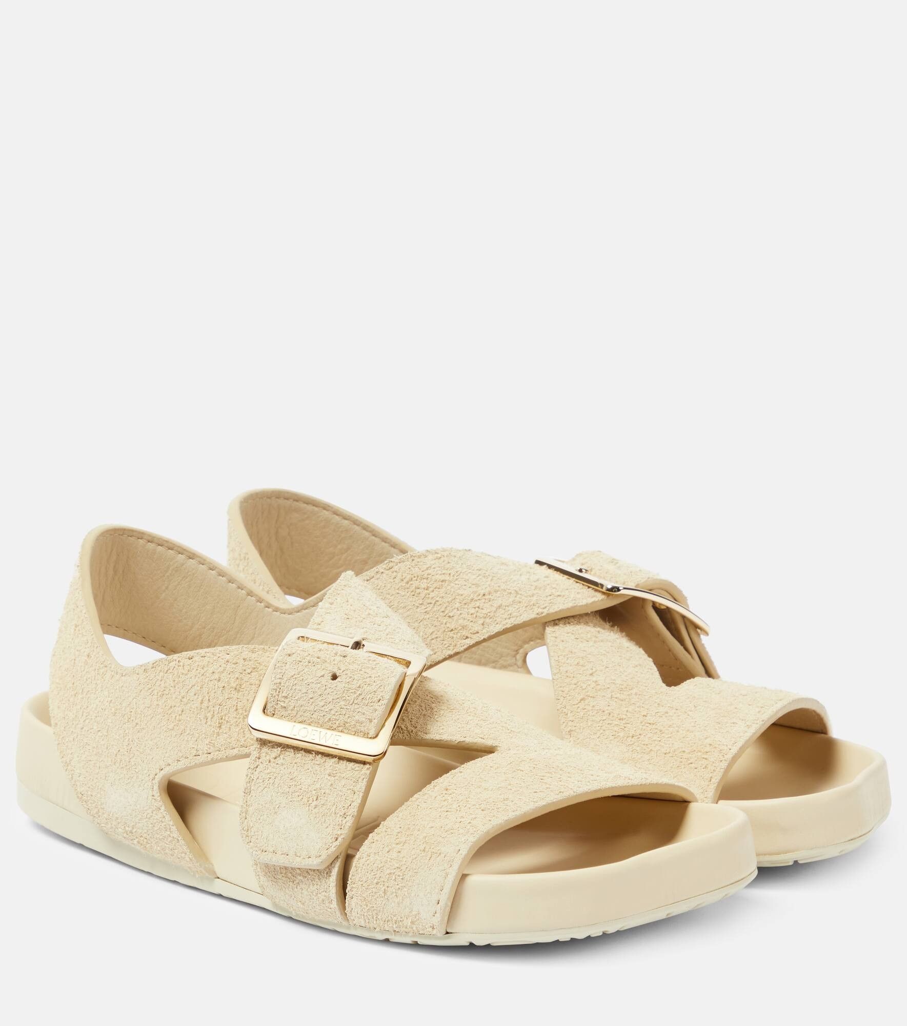 Loewe o1in1g0426 Ease Buckle Sandals in Oat Milk Size US 11 / IT 41 - 1 Thumbnail