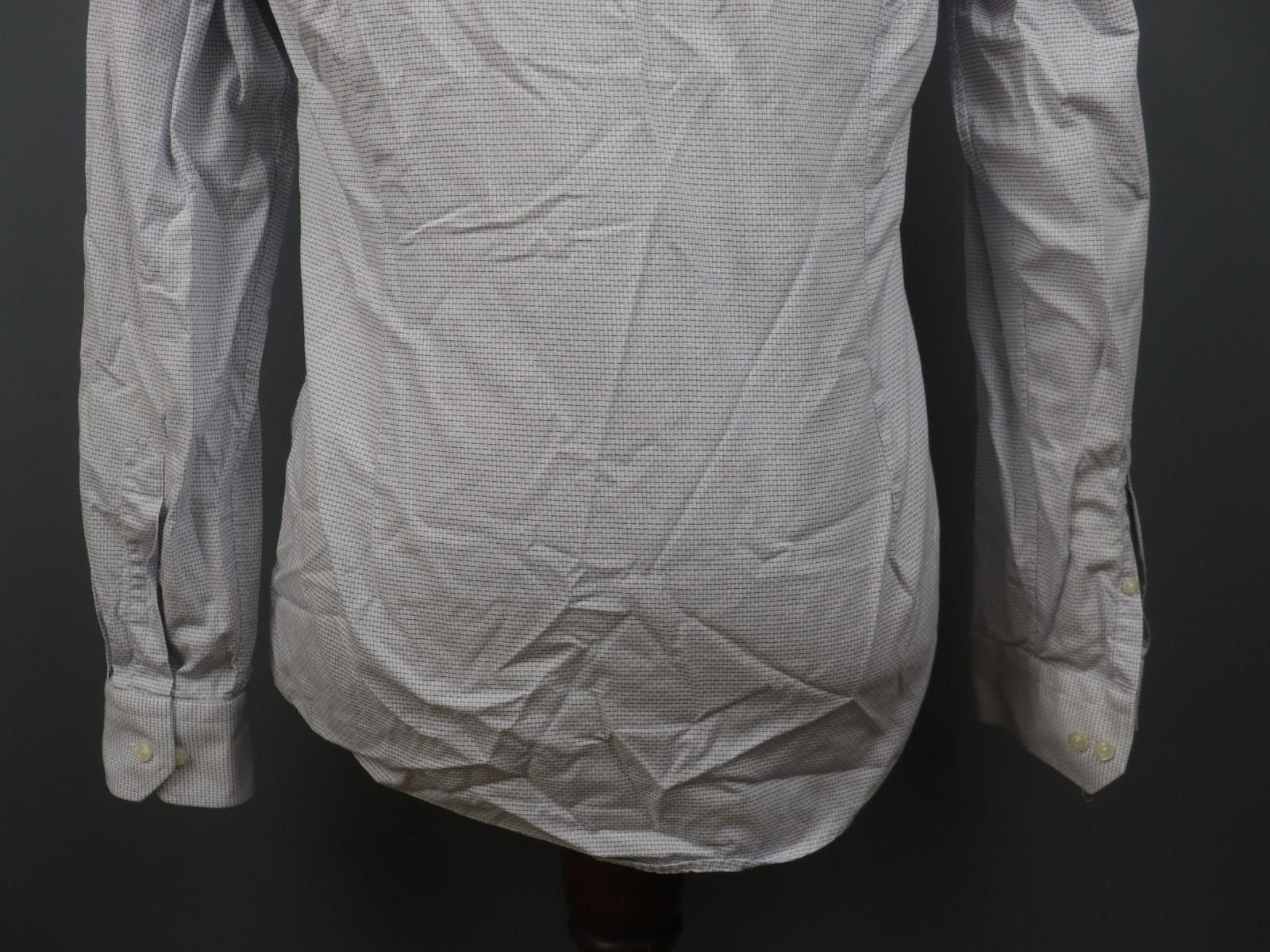 Eton Eton White Geometric 100% Cotton Dress Shirt Size 41 Size 38R - 9 Thumbnail