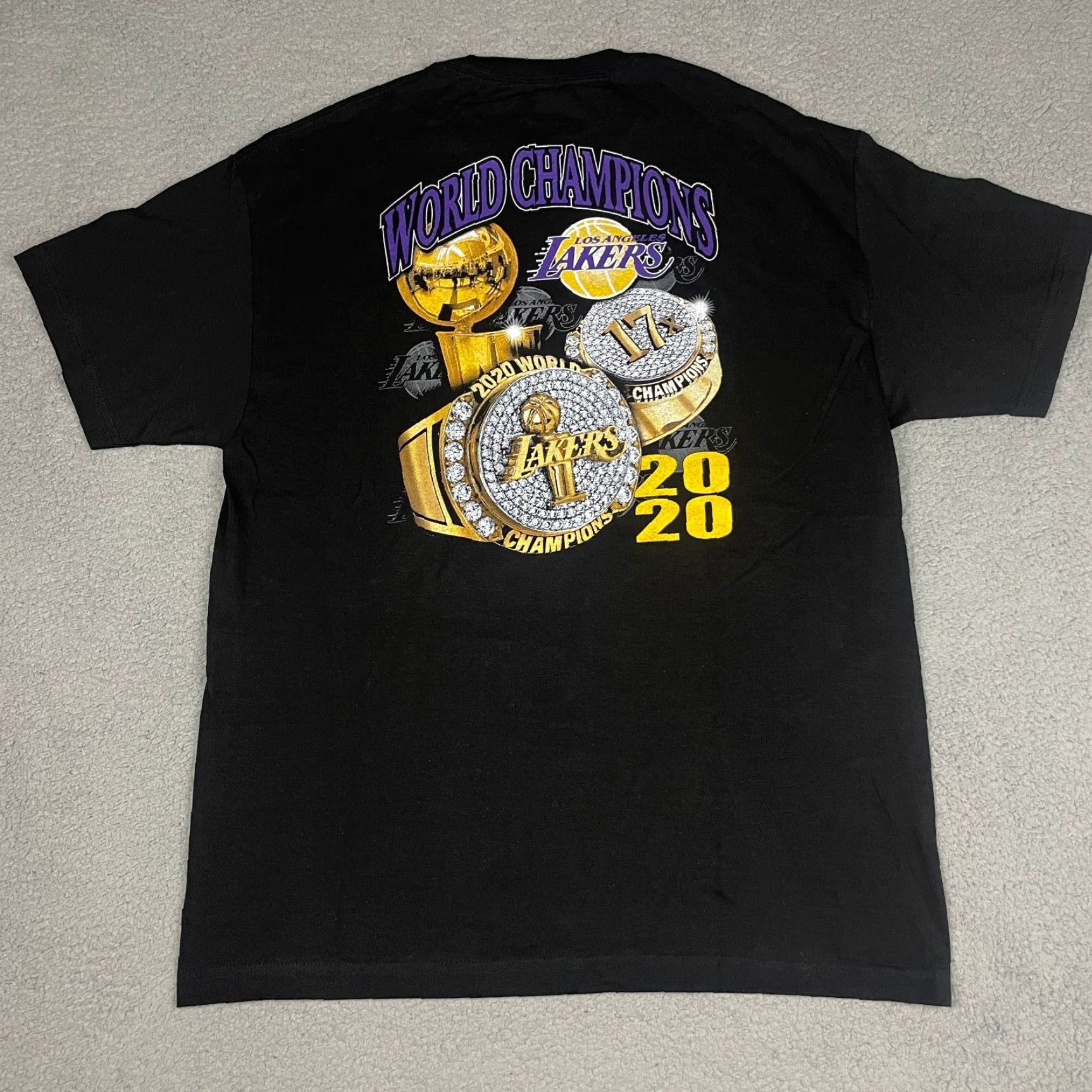 NBA Lakers Championship Tshirt Adult XL Black Lebron AD 2020 NBA Finals Champions Tshirt** Size US XL / EU 56 / 4 - 6 Thumbnail