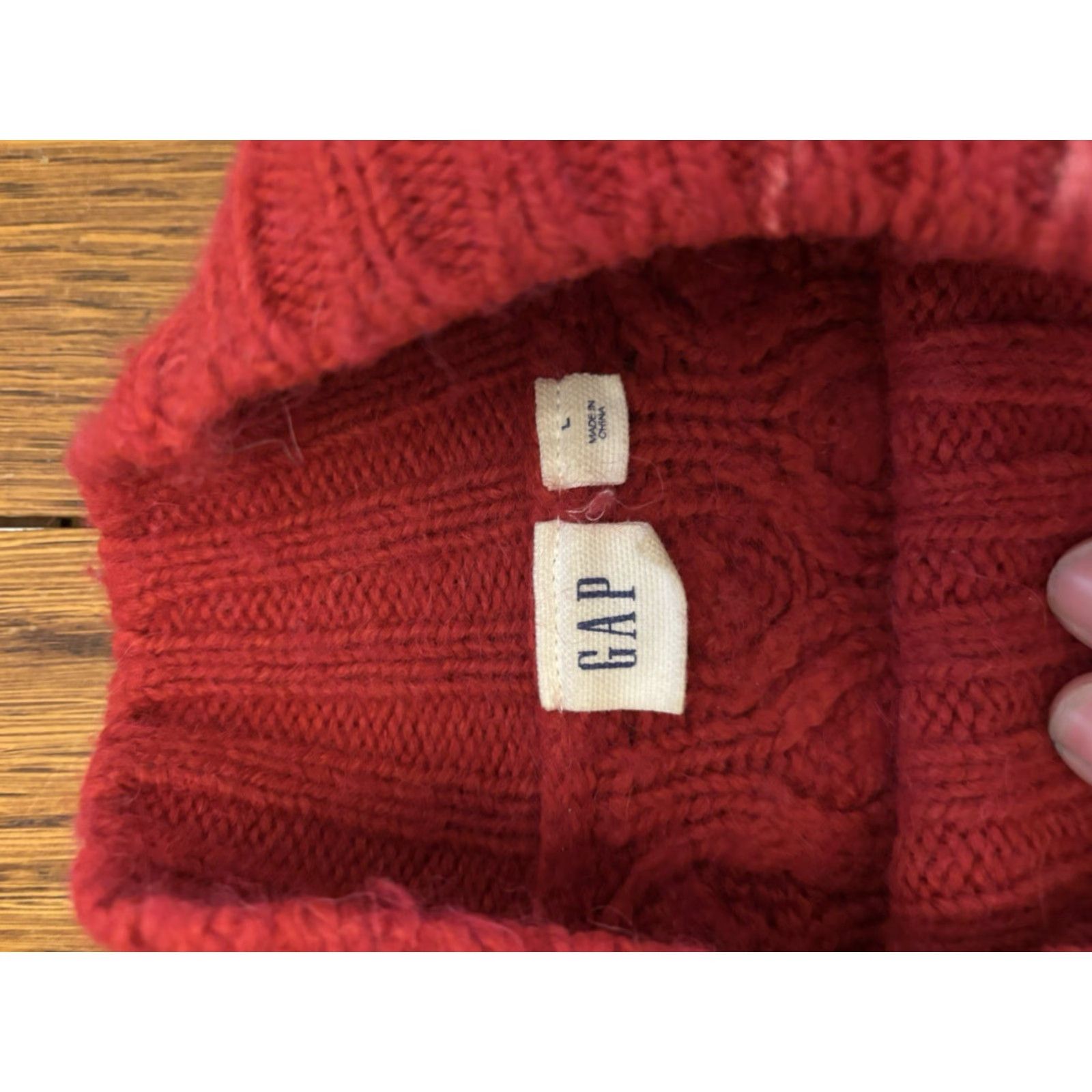 Gap GAP Women's Cable Knit Crewneck Sweater Red XL Pullover Casual Size XL / US 12-14 / IT 48-50 - 3 Thumbnail