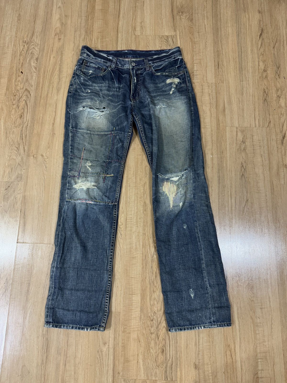If Six Was Nine × Japanese Brand × Takeo Kikuchi TAKEO KIKUCHI DISTRESSED STYLE JEANS Size US 34 / EU 50 - 1 Thumbnail