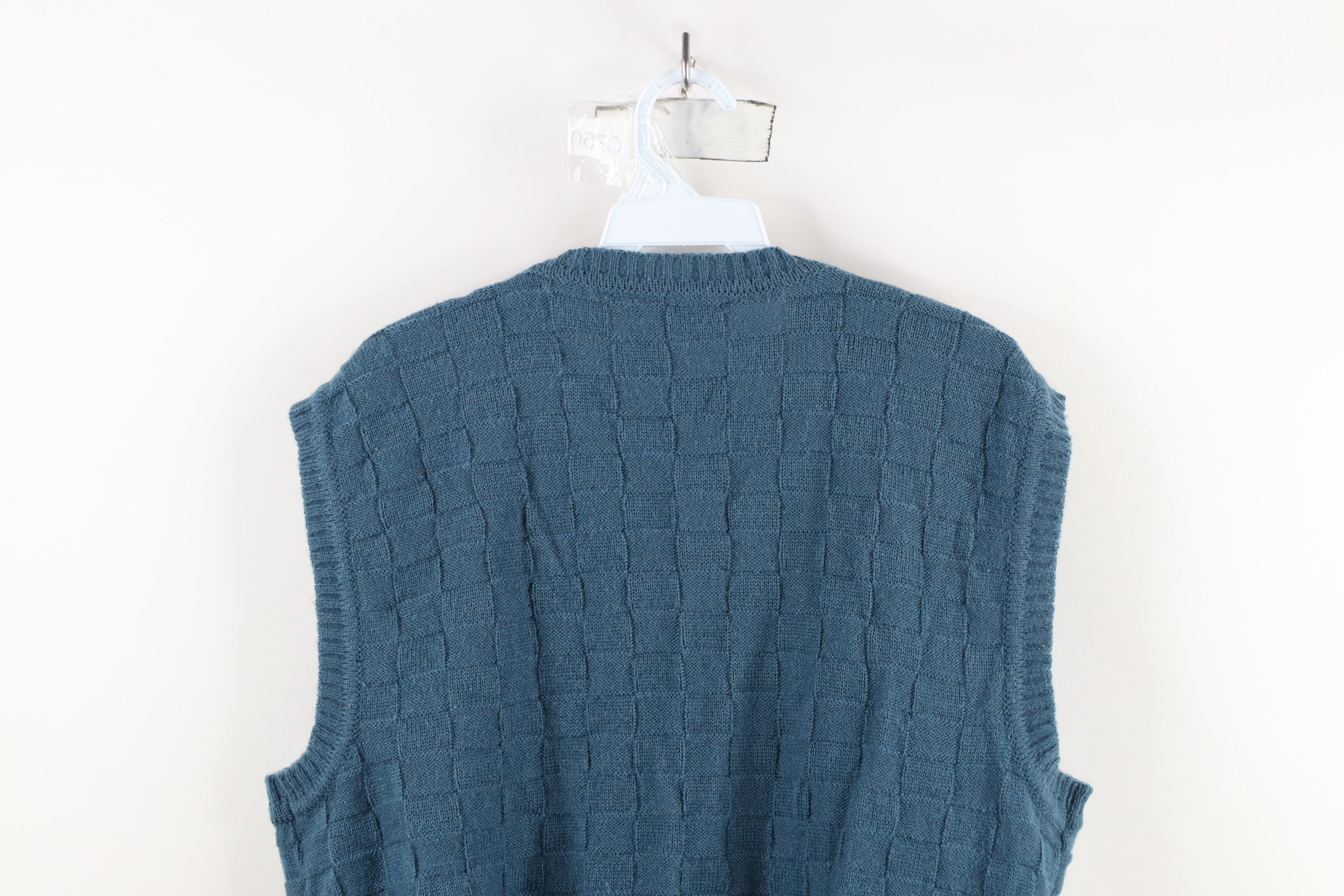 Vintage Vintage 90s Streetwear Knit V-Neck Sweater Vest Blue Size L / US 10 / IT 46 - 6 Thumbnail