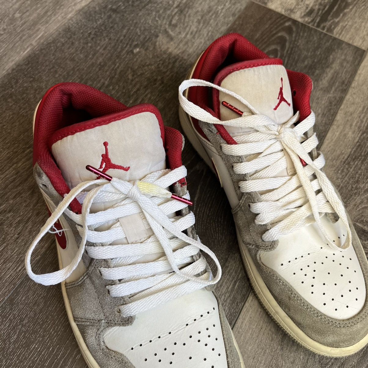 Jordan Brand × Nike × Vintage Vintage Air Jordan 1 Low SE Smoke Grey Gym Red Men Low Shoes Size US 8.5 / EU 41-42 - 7 Thumbnail