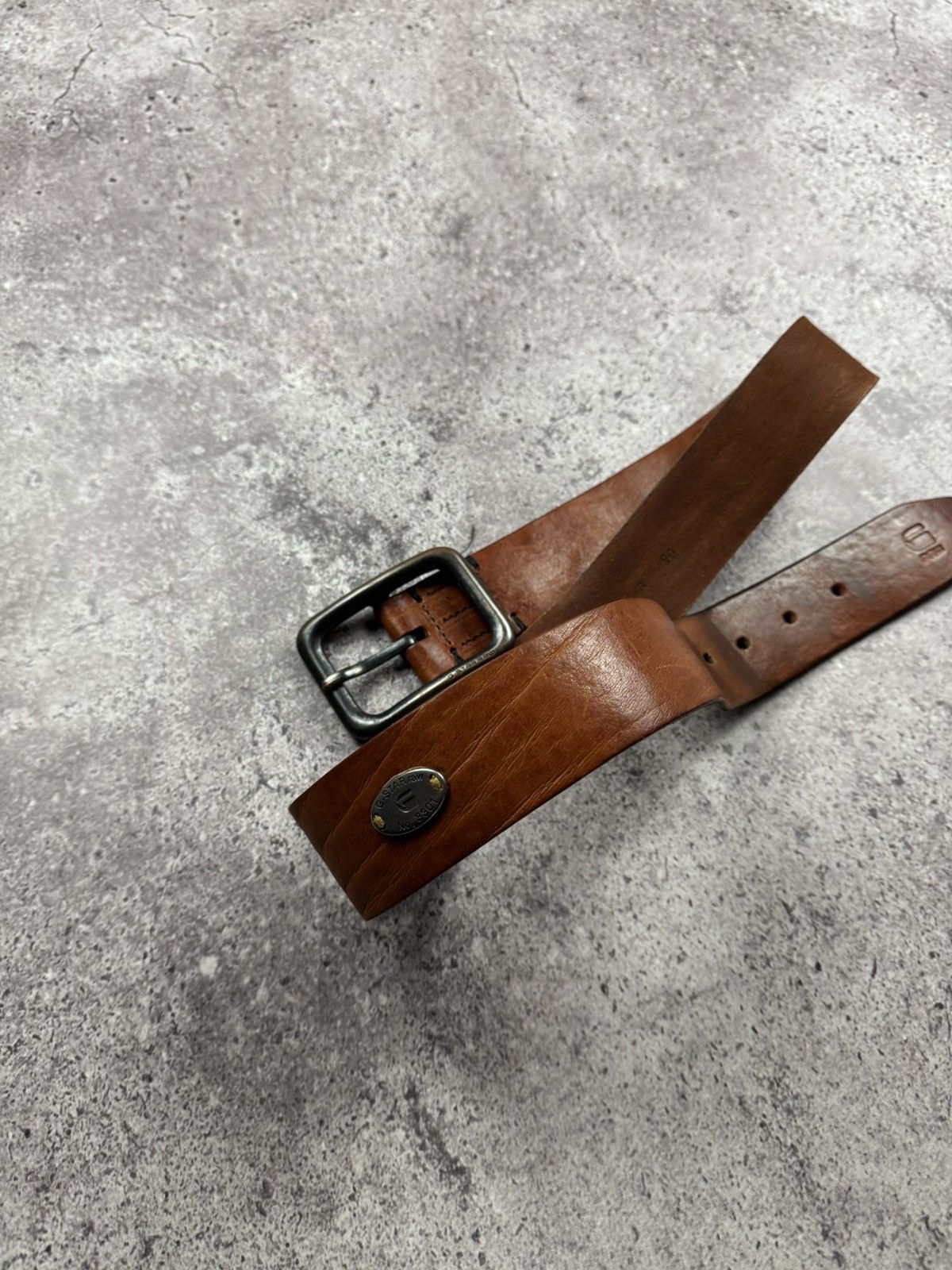G-Star Vintage G Star Japanesse Leather Belt Very Rare Brown Gold Size ONE SIZE - 10 Thumbnail