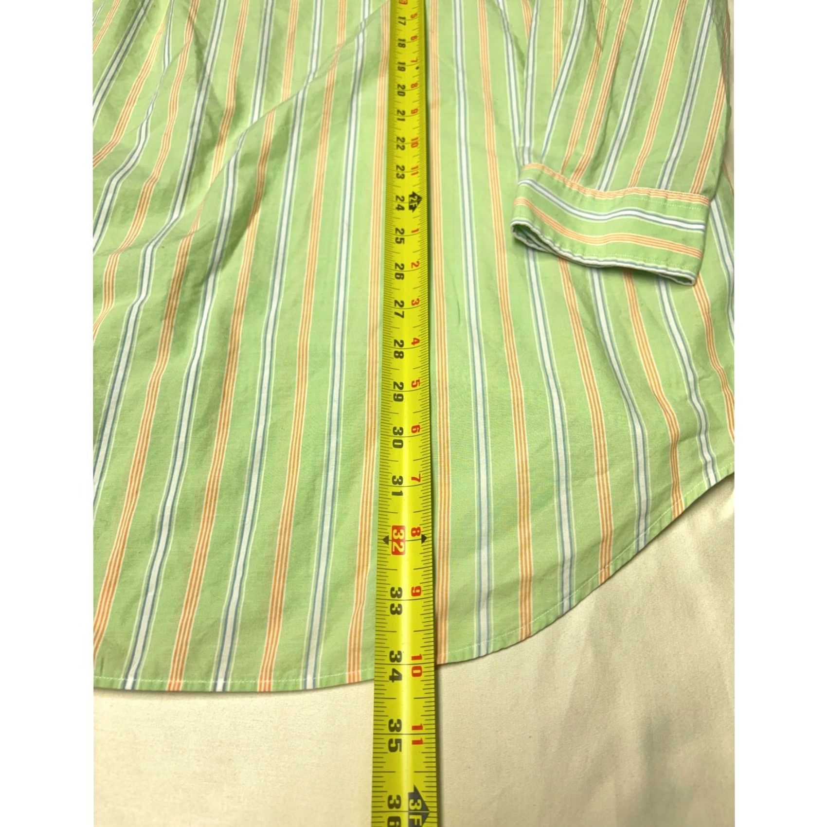 Ralph Lauren Ralph Lauren Classic Fit Striped Button-Down Shirt Green Orange Mens XL 56 in Button-Up Embroidered Pony Collared Long Sleeve Casual Business Size US XL / EU 56 / 4 - 7 Thumbnail