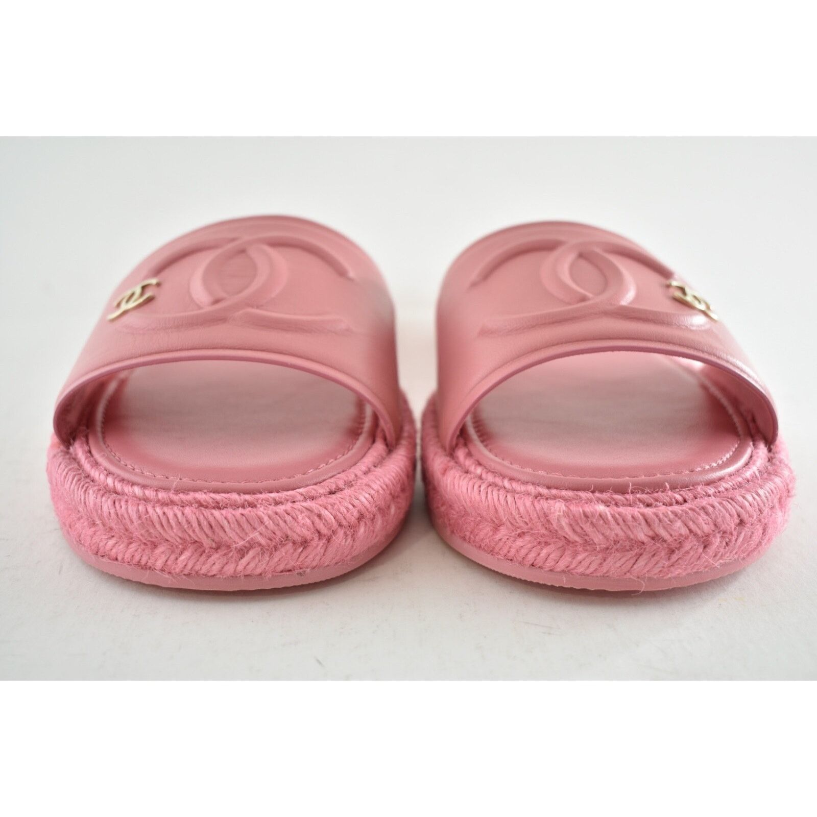 Chanel Chanel 23C Pink Lambskin Leather CC Logo Slide Sandal Slip Size US 12 / IT 42 - 6 Thumbnail