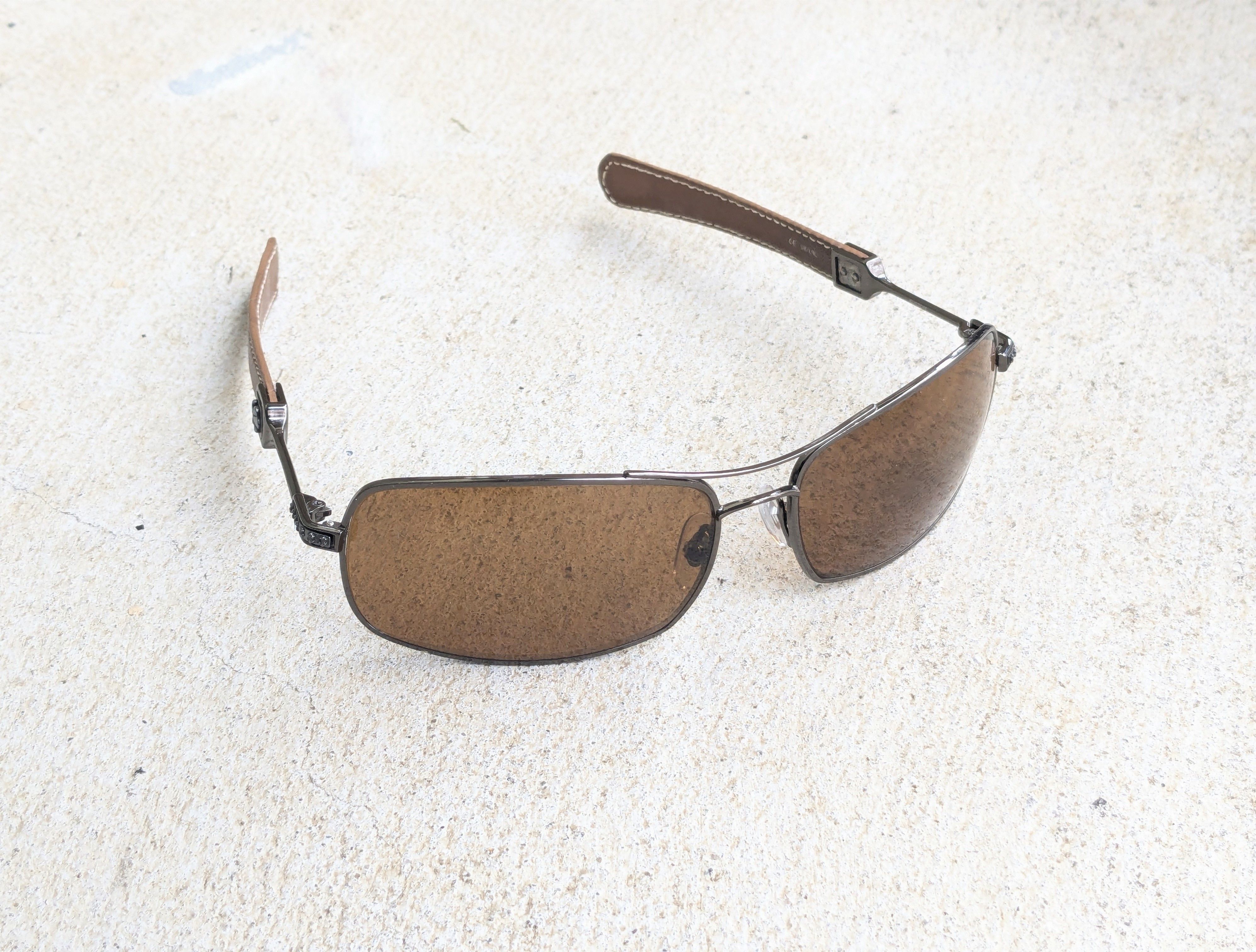 Chrome Hearts Kustom Sunglasses Brown Leather Prescription