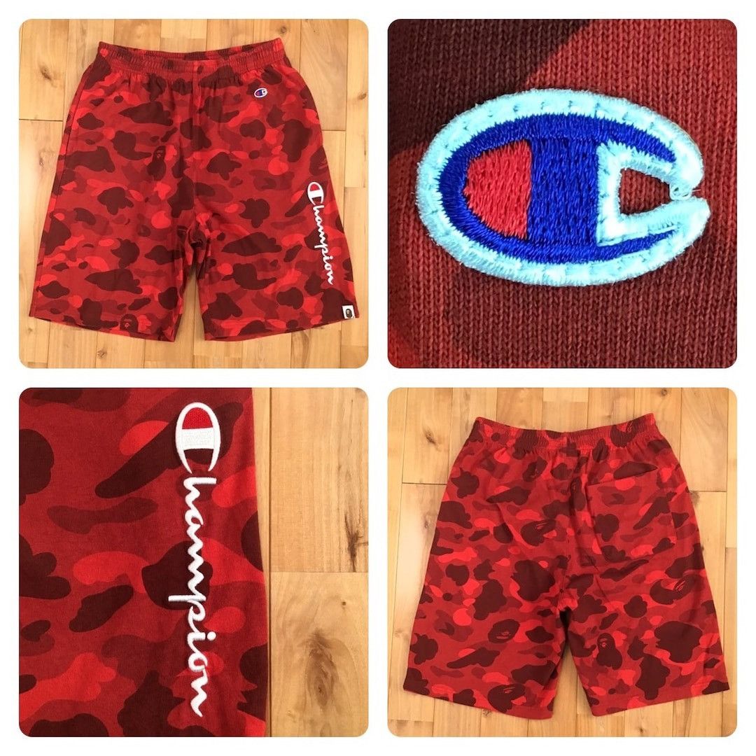 Bape BAPE × Champion sweat shorts red camo a bathing ape ★size L Size US 34 / EU 50 - 1 Thumbnail