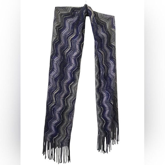 Missoni Missoni - Aztec Wave Zig Zag Long Fringe Scarf Size ONE SIZE - 2 Thumbnail