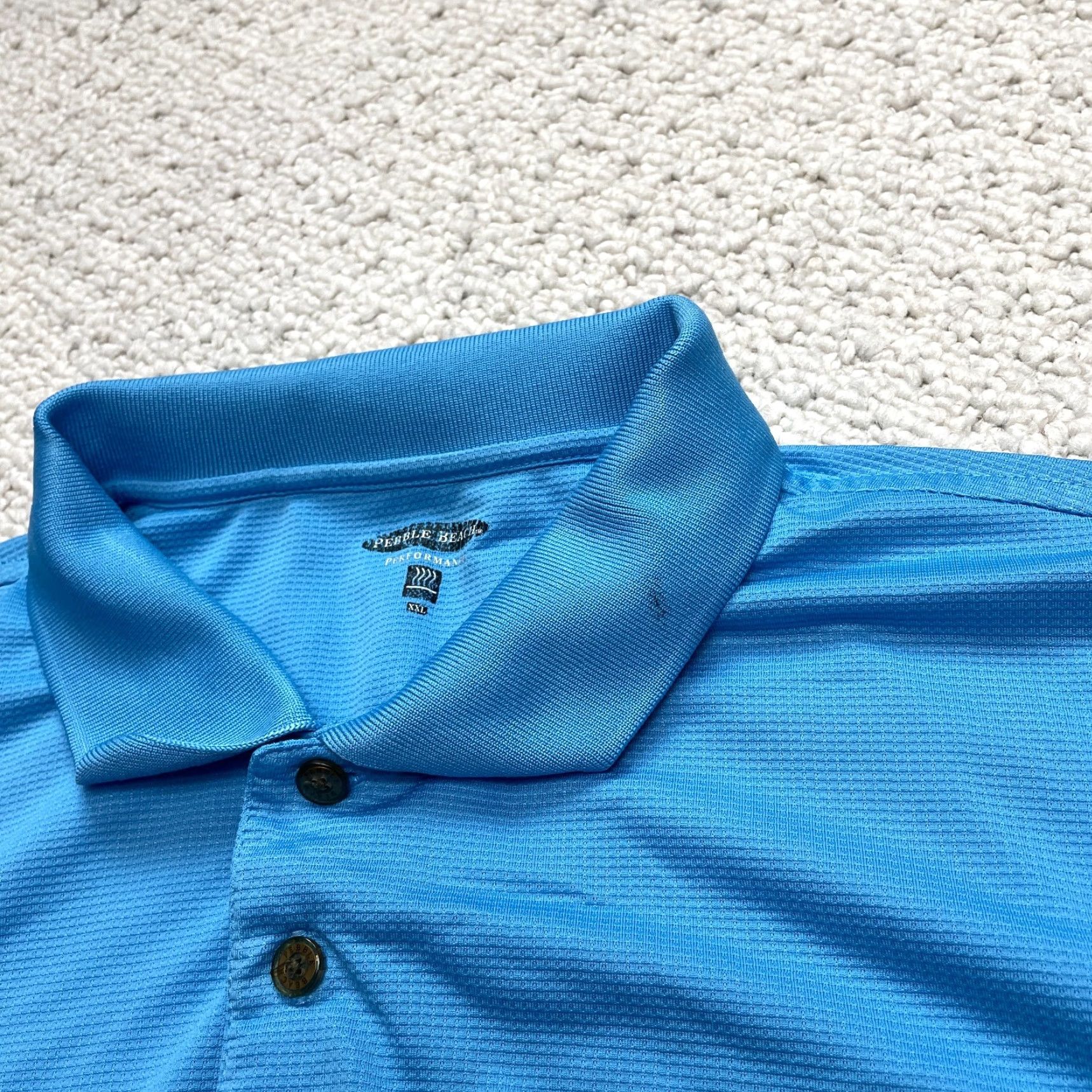 Vintage Pebble Beach Polo Shirt Mens 2XL Regular Short Sleeve Blue Pebble Beach Logo Golf Shirt Size US XXL / EU 58 / 5 - 4 Thumbnail