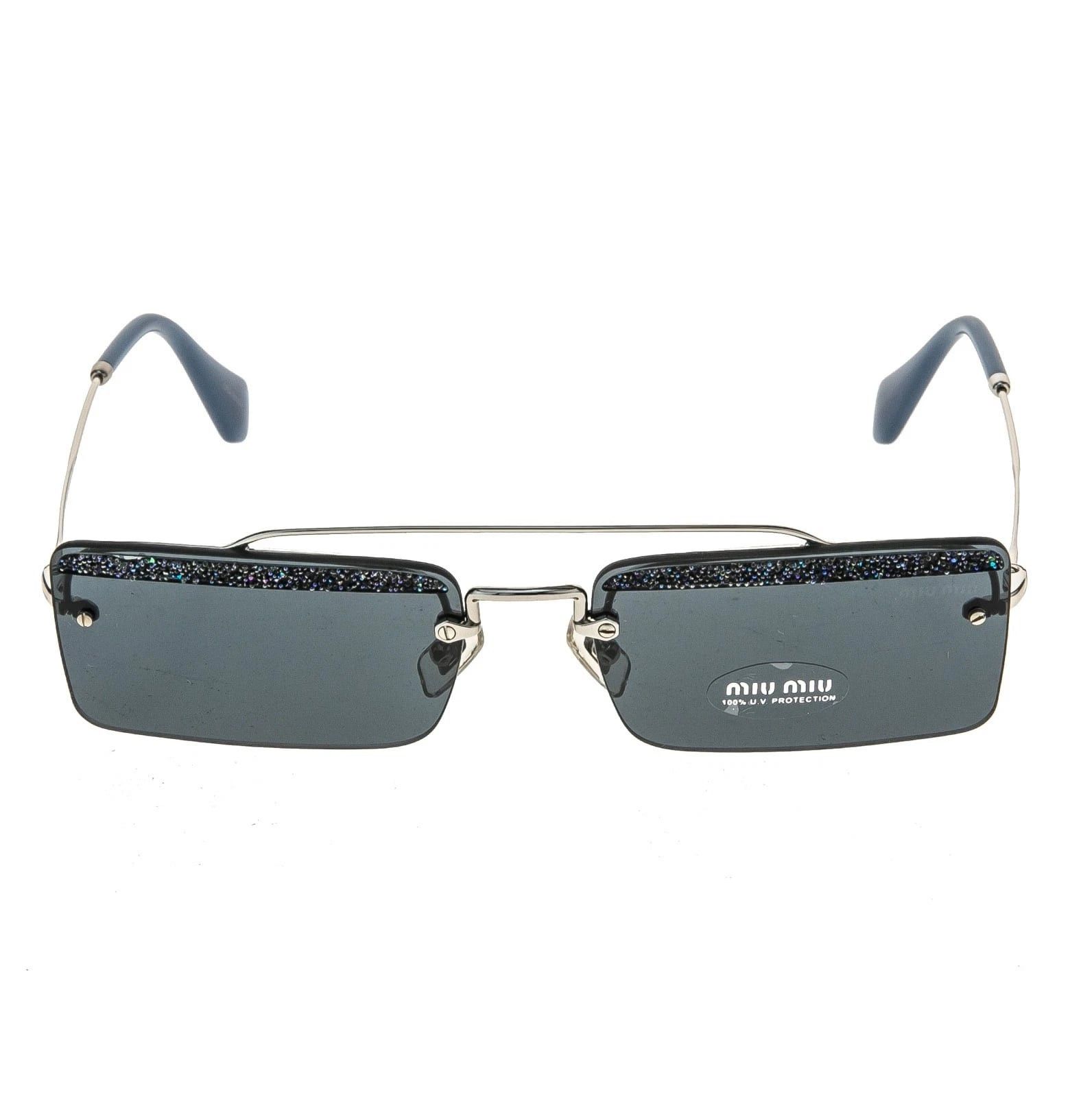 Miu Miu MIU MIU SOCIETE MU59TS 59T Blue Silver Square Sunglasses Size ONE SIZE - 9 Thumbnail