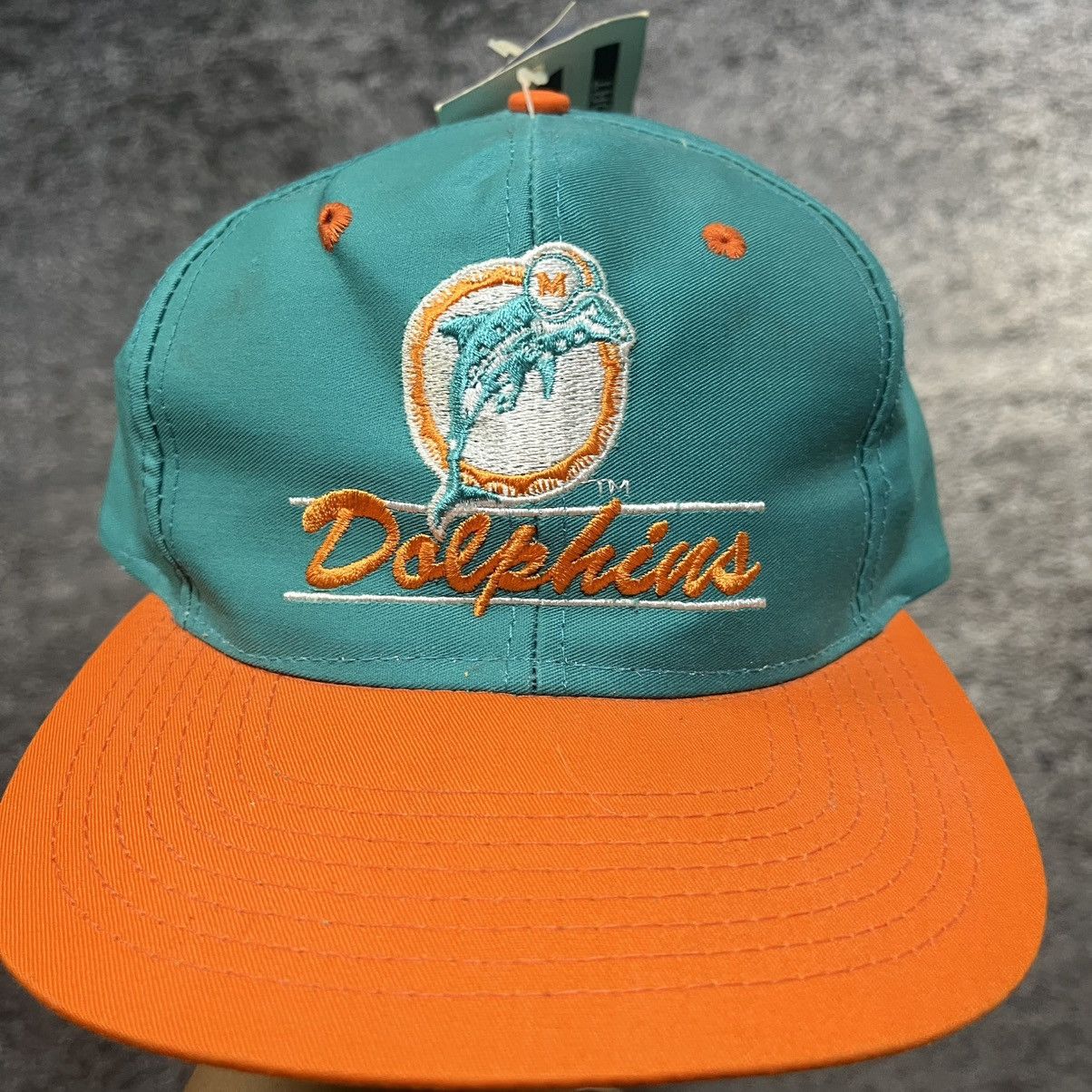 Vintage Vintage 90s Miami Dolphins Script Logo NFL Snapback Hat NEW Size ONE SIZE - 2 Thumbnail