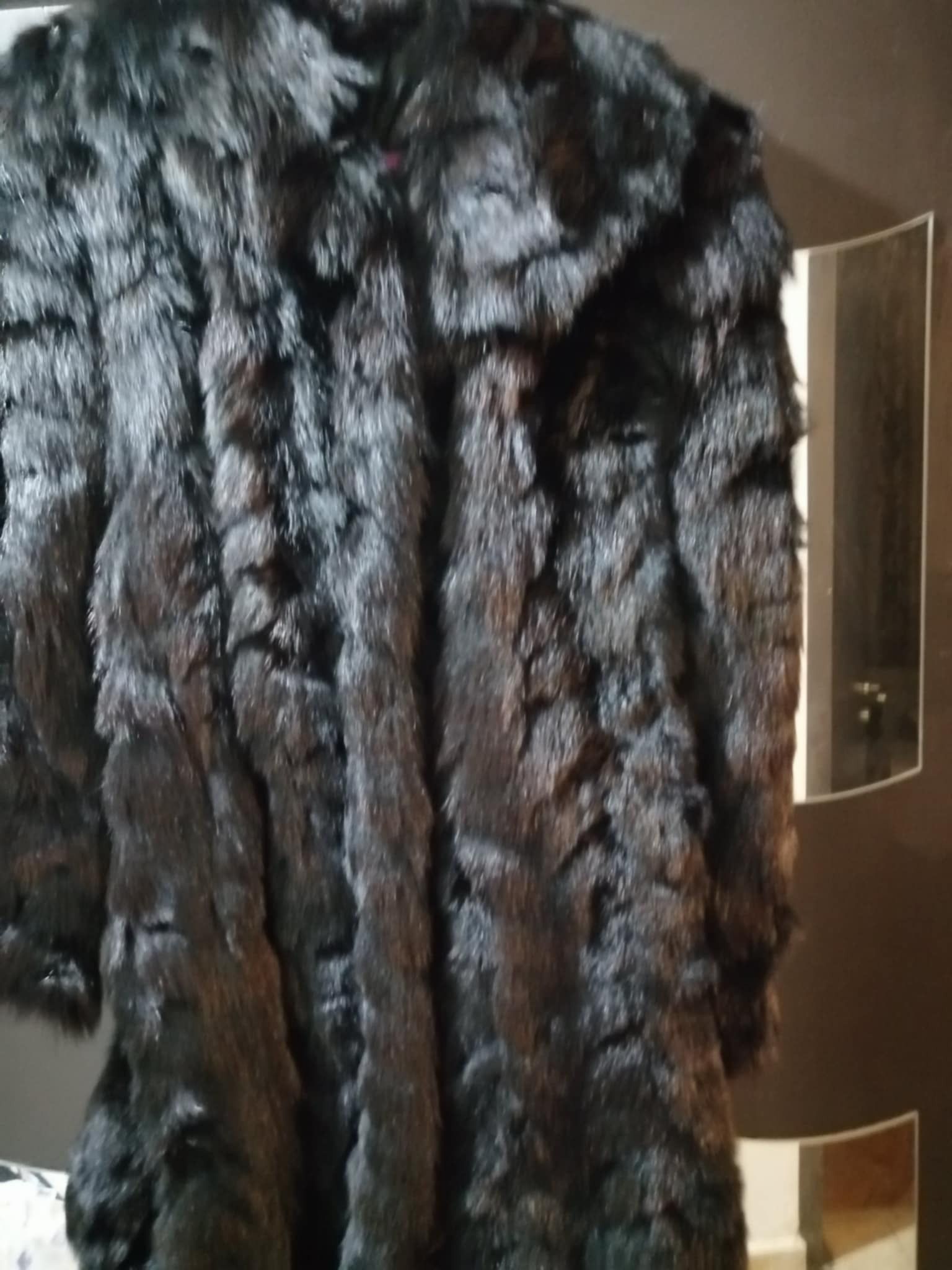Other Vintage Real Fox Fur Coat Black Brown Luxury Size L / US 10 / IT 46 - 6 Thumbnail
