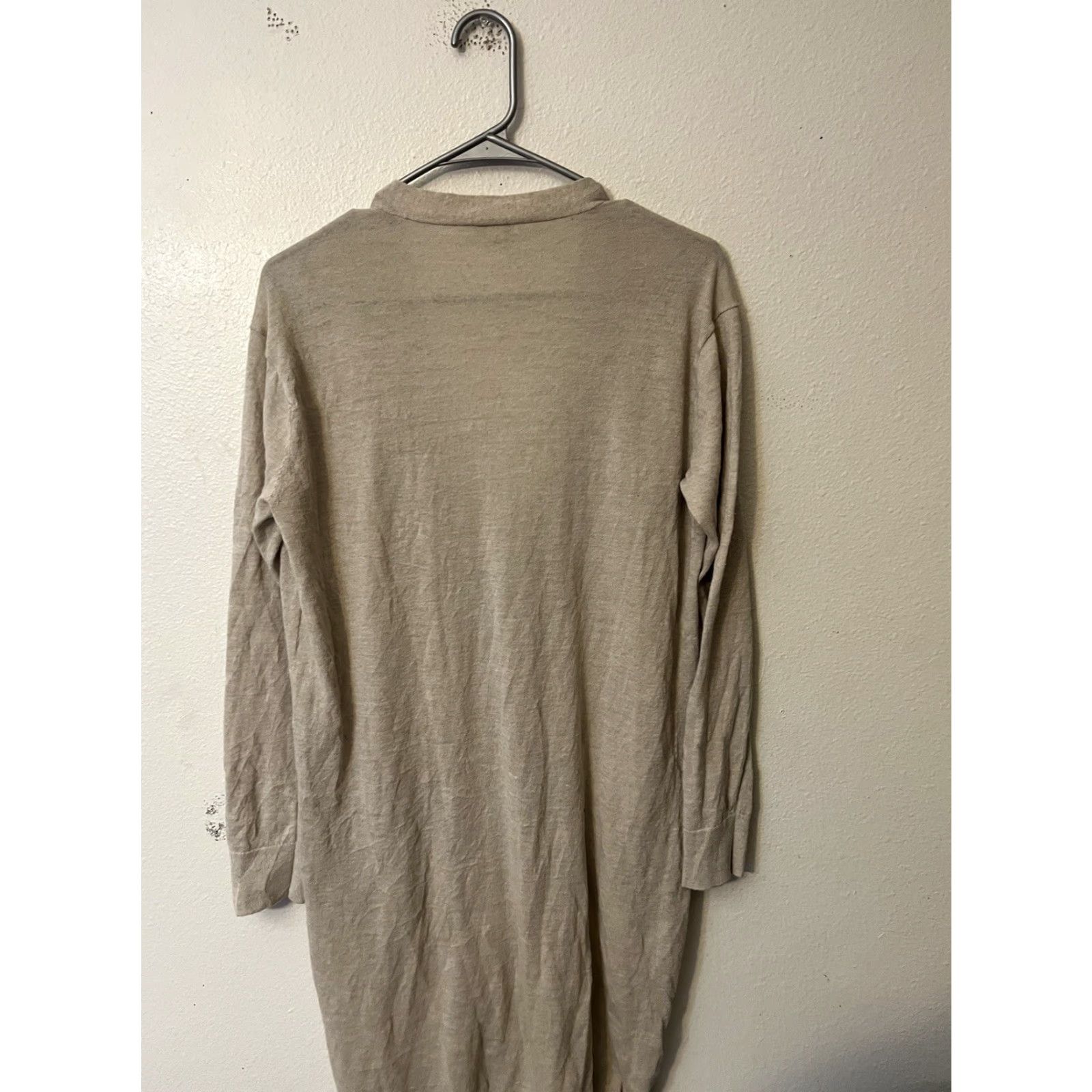 Gap Gap Cardigan Linen Blend V-Neck Button Front Long Line Beige Small Size S / US 4 / IT 40 - 2 Thumbnail