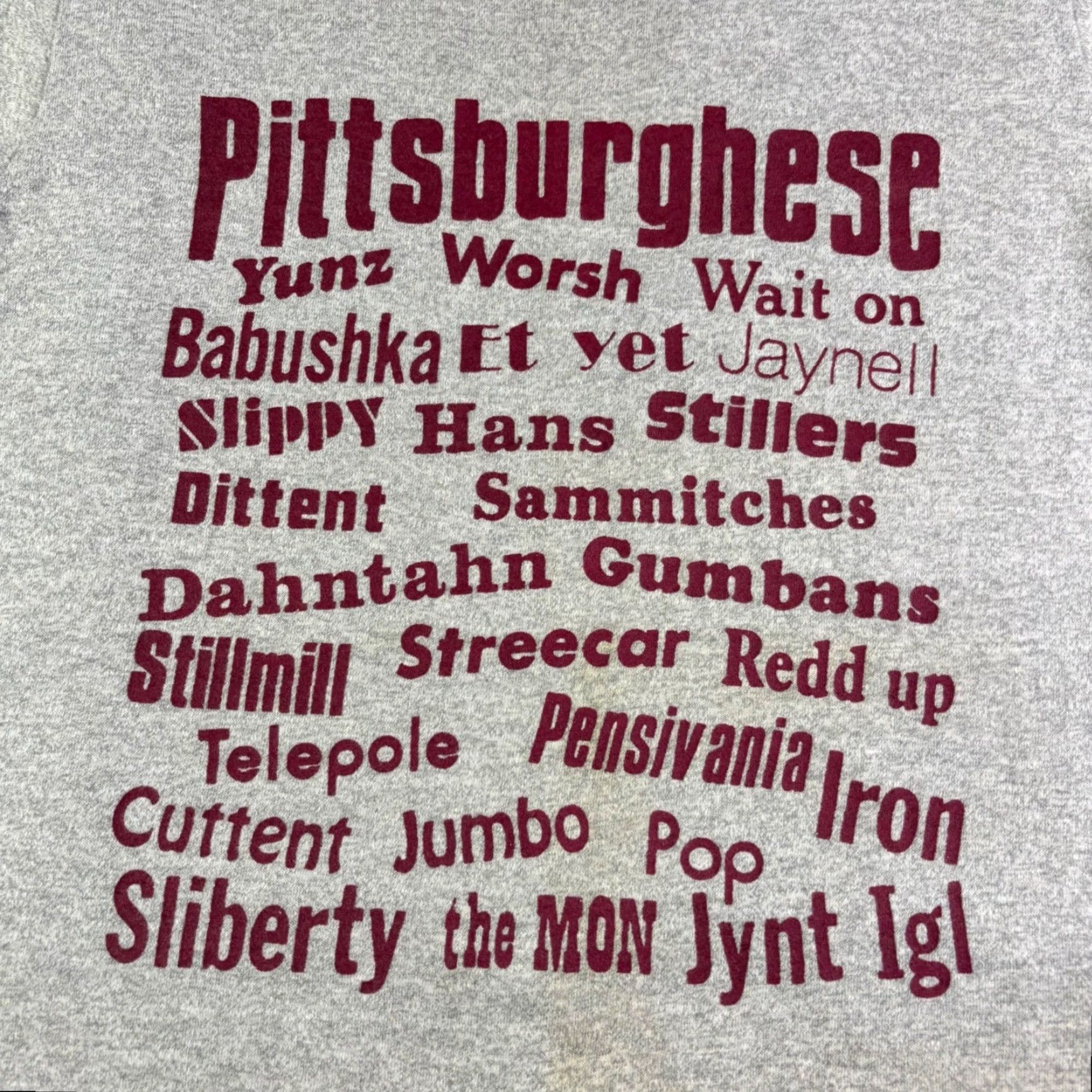 Vintage VINTAGE Pittsburghese T-Shirt Heather Gray Slang Graphic Tee Small Pittsburgh Men Gray 1980s Graphic Tee S Mens Grunge Short Sleeve Authentic Original Size US S / EU 44-46 / 1 - 7 Thumbnail