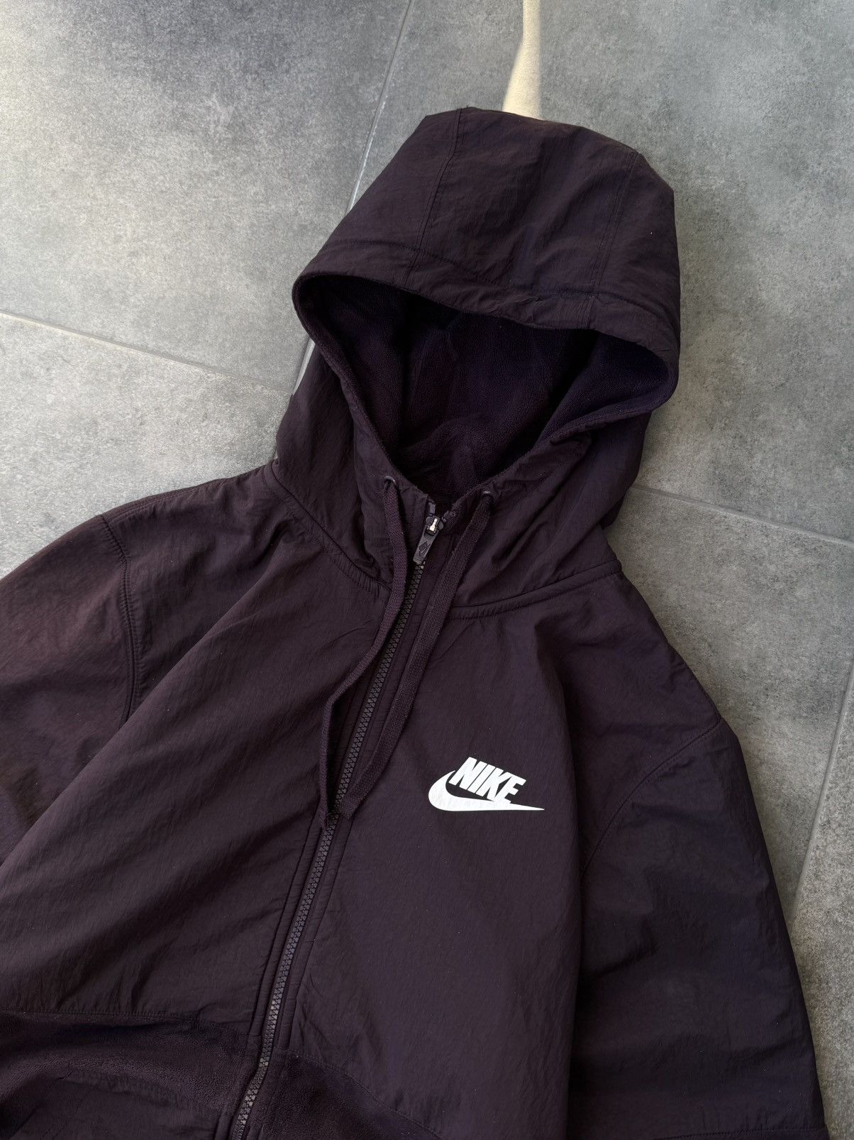 Nike Vintage 90’s Burgundy Nike Drill Check Zip Up Track Jacket Size US M / EU 48-50 / 2 - 5 Thumbnail