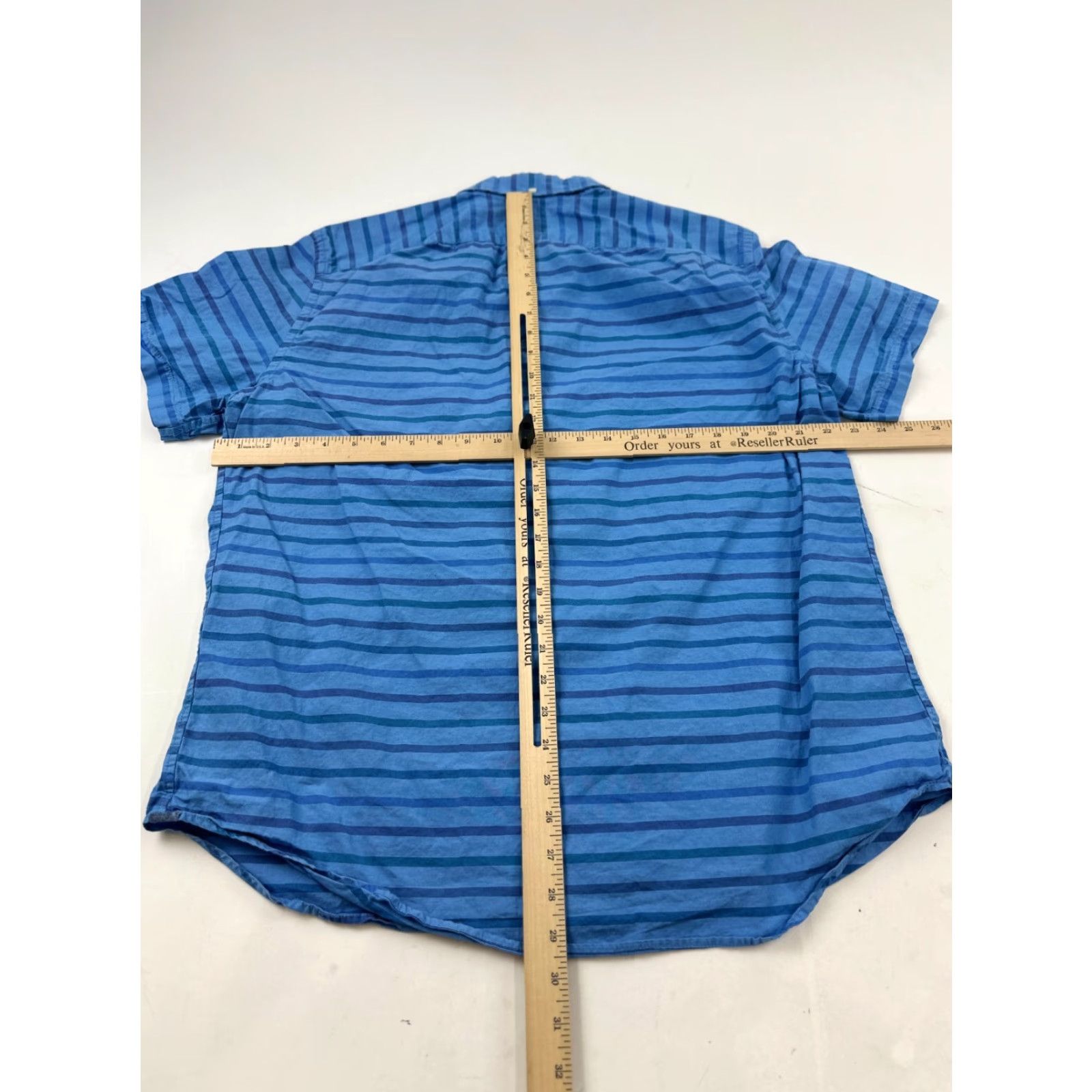 Gap Gap Men's XL Blue Striped Short Sleeve Oxford Shirt Casual Summer Spring Button-Down Size US XL / EU 56 / 4 - 7 Thumbnail