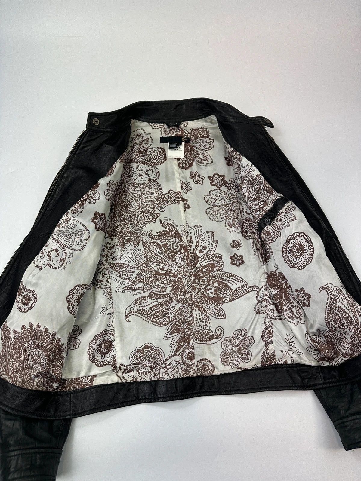 Roberto Cavalli Roberto Cavalli 00’s Black Leather Stamped Jacket Size US L / EU 52-54 / 3 - 9 Thumbnail