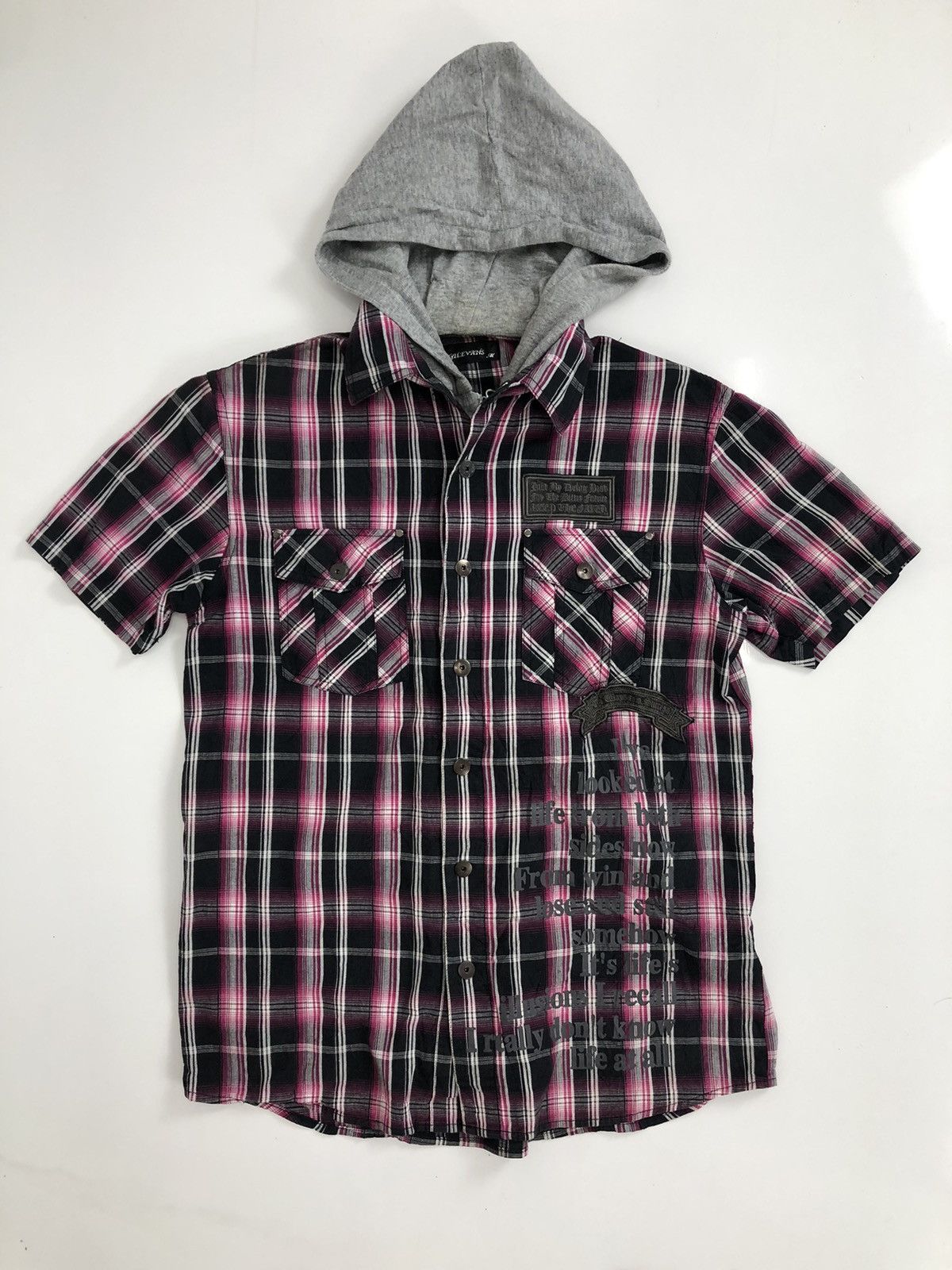 If Six Was Nine Poem DoubleLayer Zipper Hoodie Button Shirt Punk Style Size US M / EU 48-50 / 2 - 1 Thumbnail