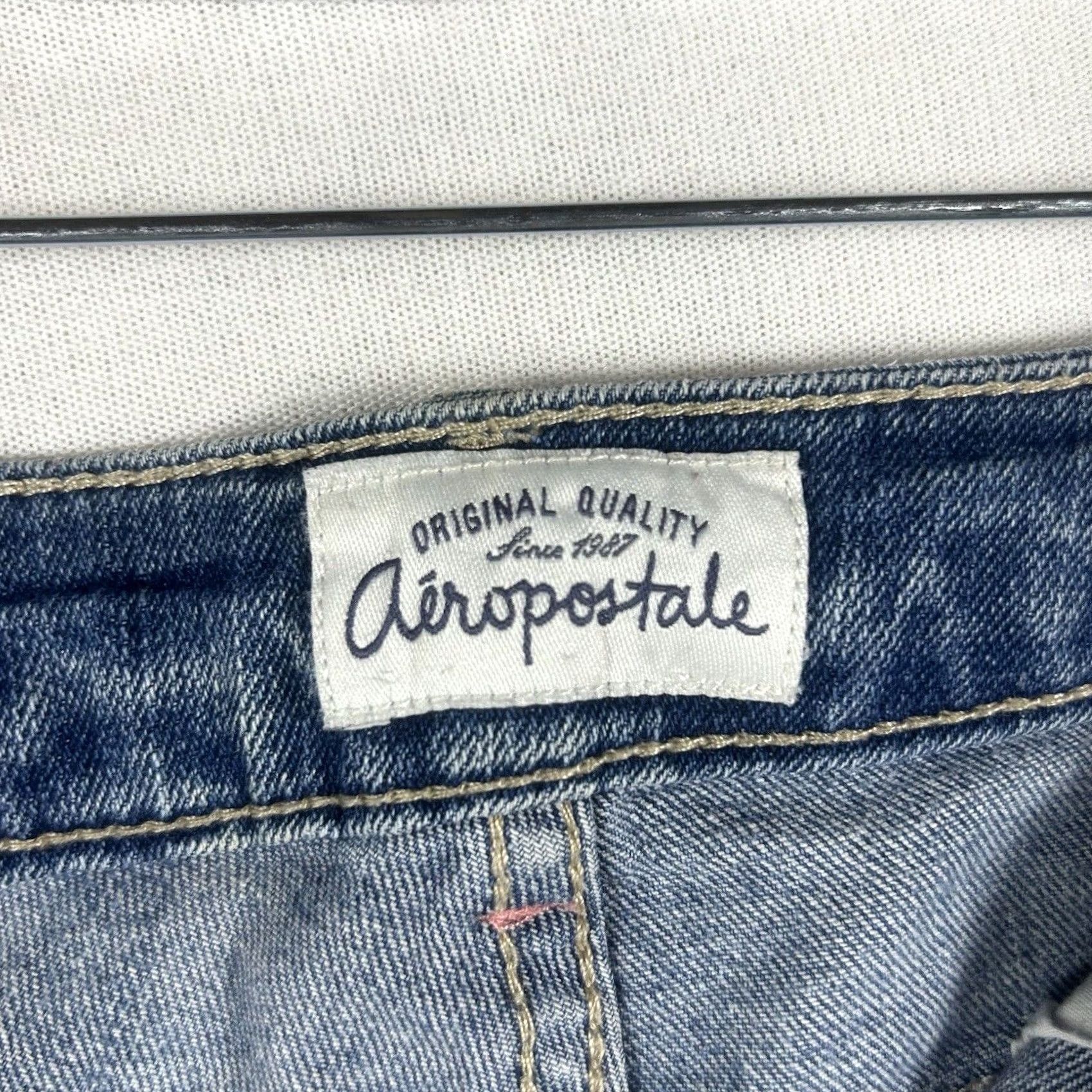 Vintage Aéropostale Bayla Skinny Jeans Womens Low Rise Denim Size 5 Short Blue Size 27" / US 4 / IT 40 - 4 Thumbnail