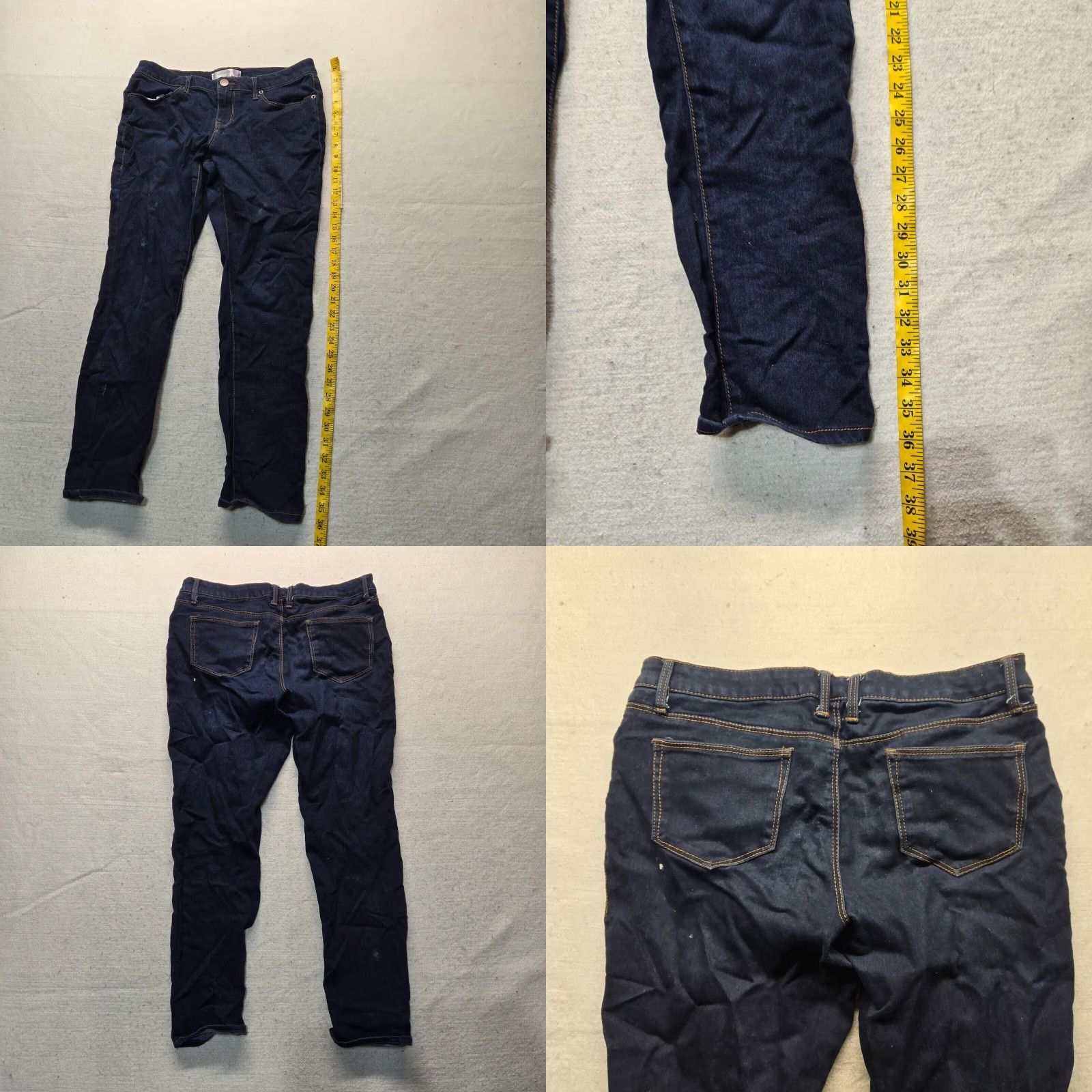Vintage No Boundaries Jeans Adult Women 15 Black Cotton Denim Skinny Stretch 5-Pocket Belt Loops Regular Solid Medium Women Size 36" / US 14 / IT 50 - 8 Thumbnail